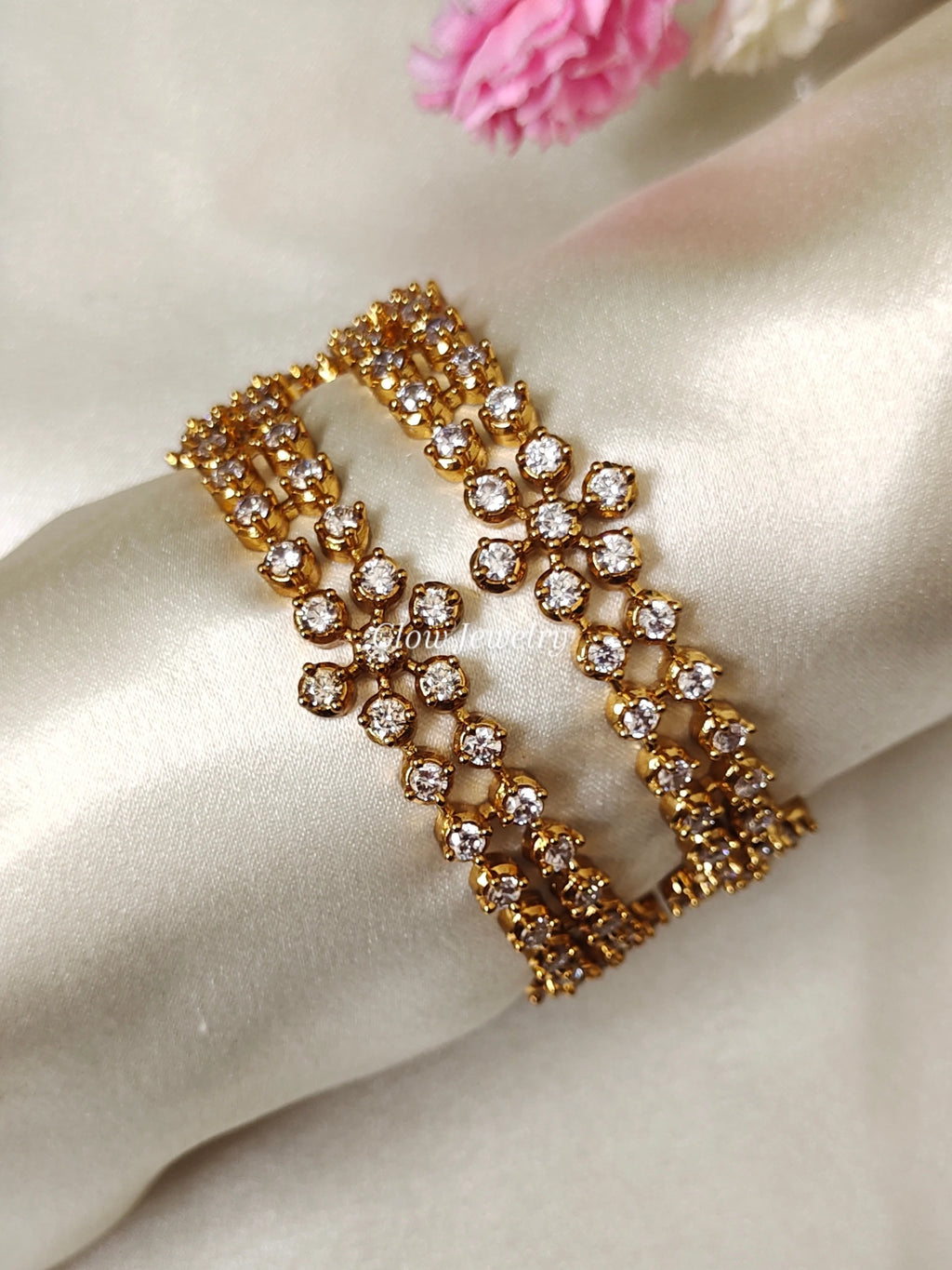Premium Quality Gold Finish AD Stone Bangles
