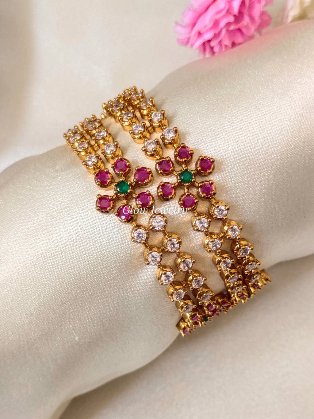 Premium Quality Gold Finish AD Stone Bangles