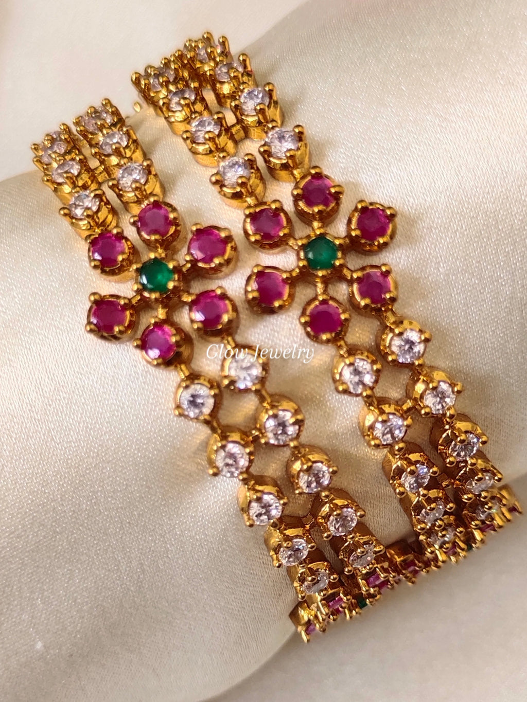 Premium Quality Gold Finish AD Stone Bangles