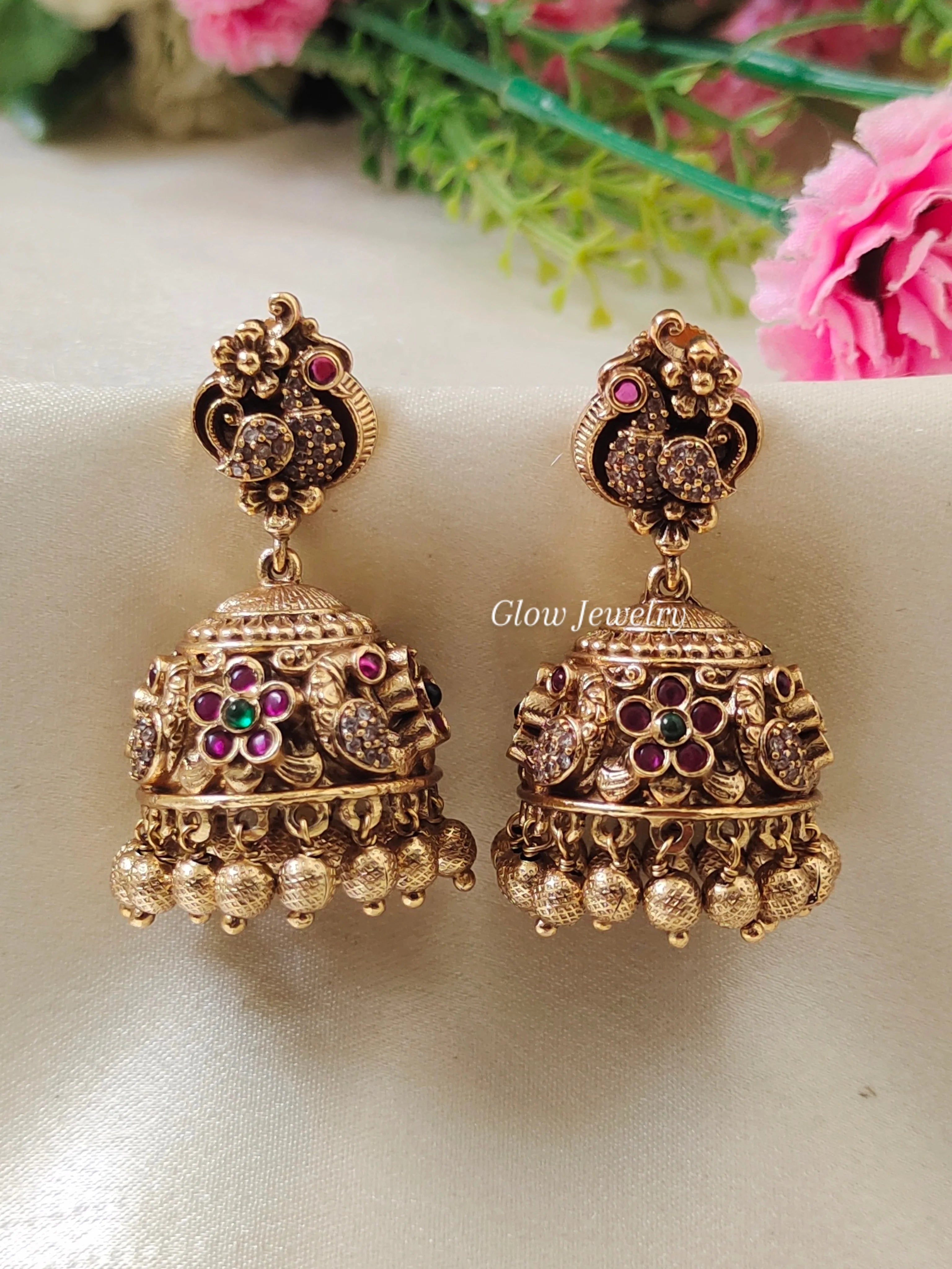 Premium Quality Antique Peacock Jumka