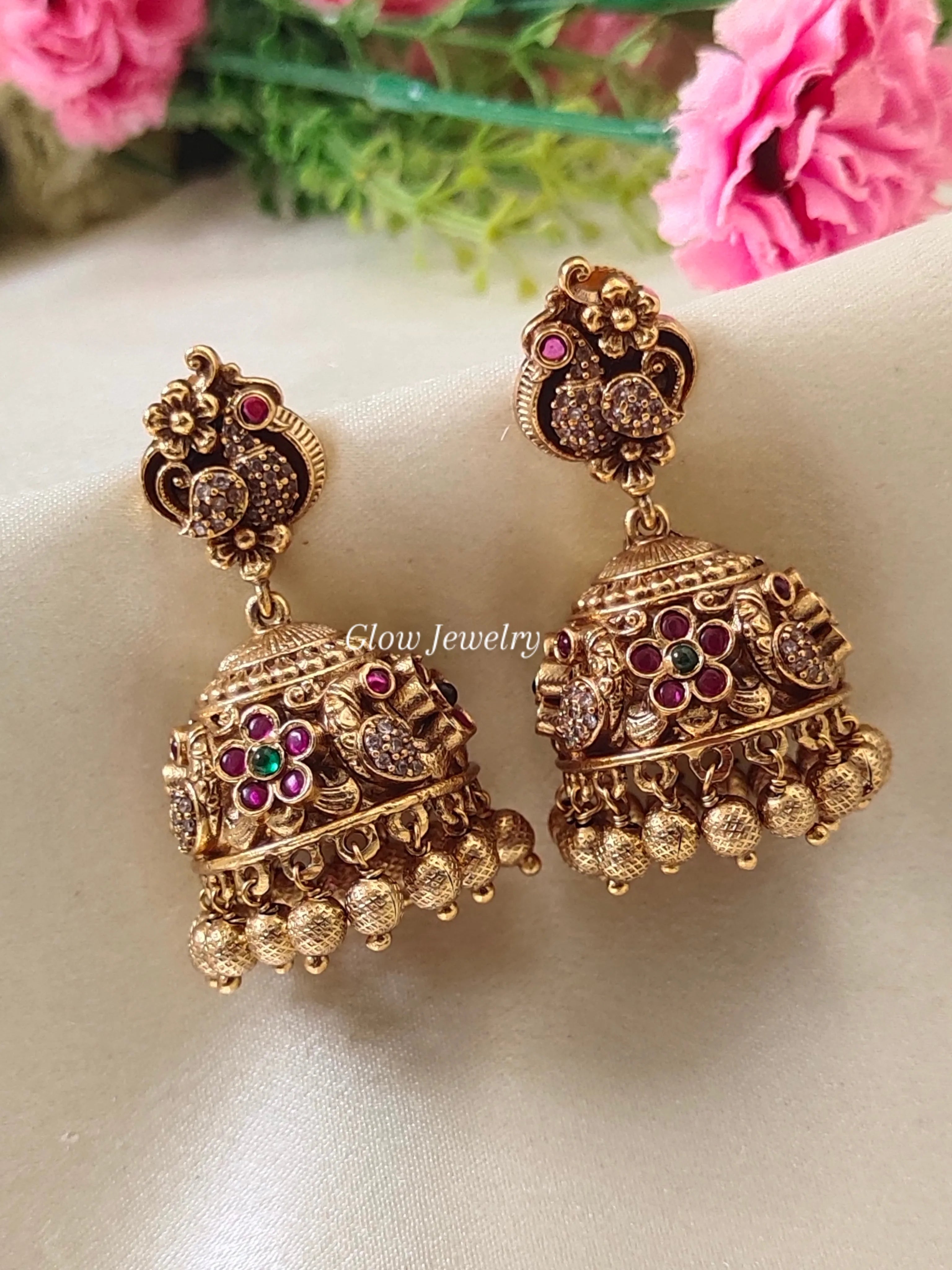 Premium Quality Antique Peacock Jumka