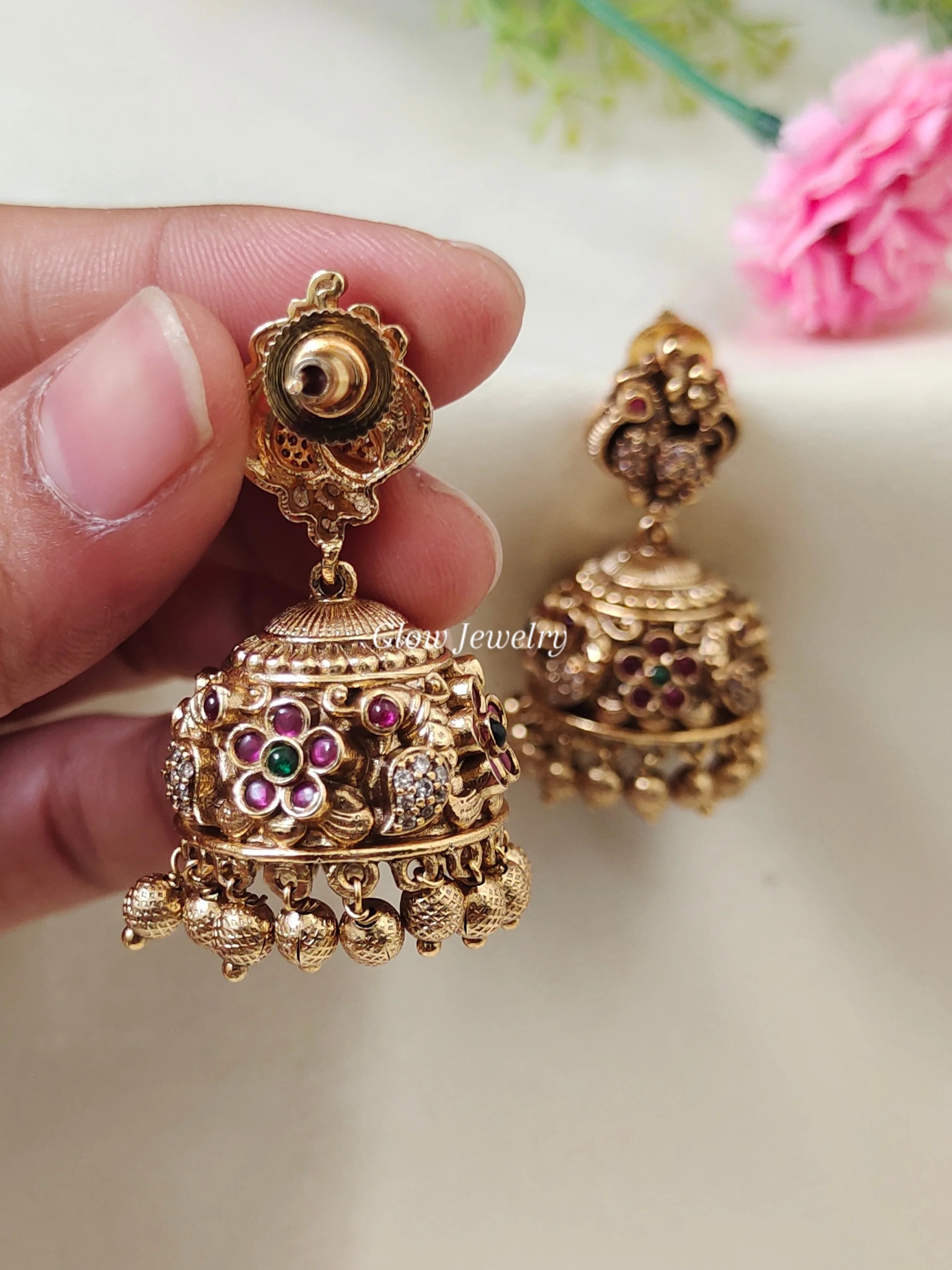 Premium Quality Antique Peacock Jumka