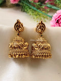 Premium Quality Gold Finish Elephant Design Jumka