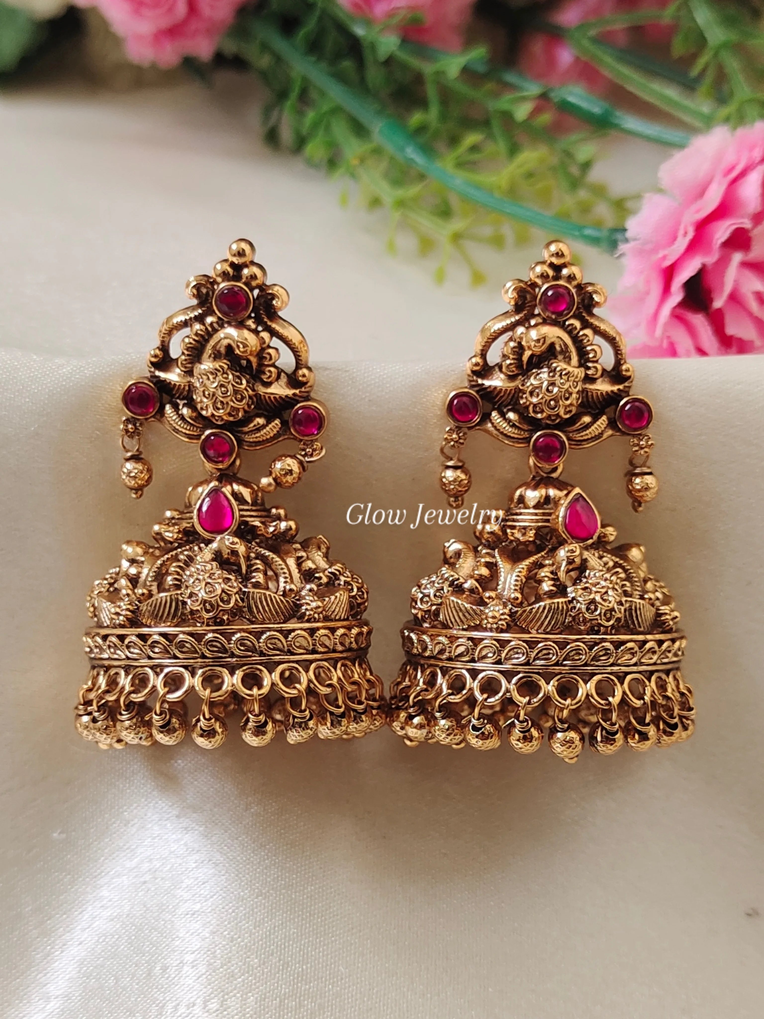 Premium Quality Gold Look Alike Peacock Jumka