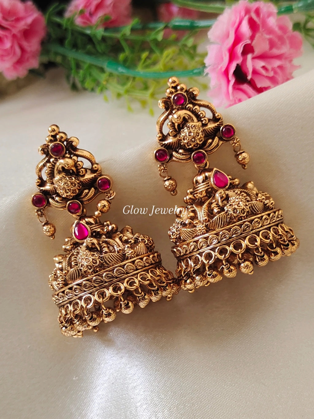 Premium Quality Gold Look Alike Peacock Jumka