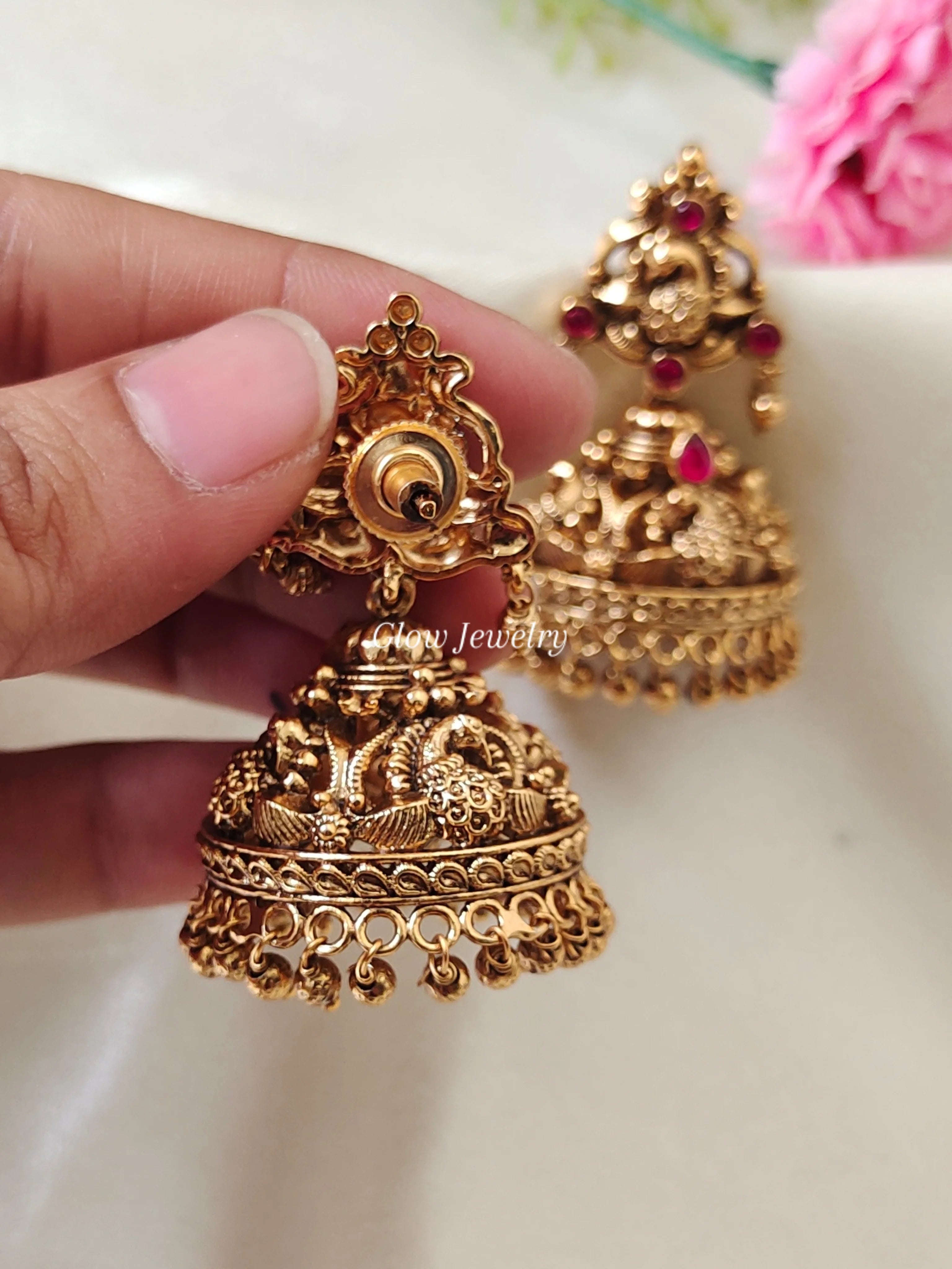 Premium Quality Gold Look Alike Peacock Jumka