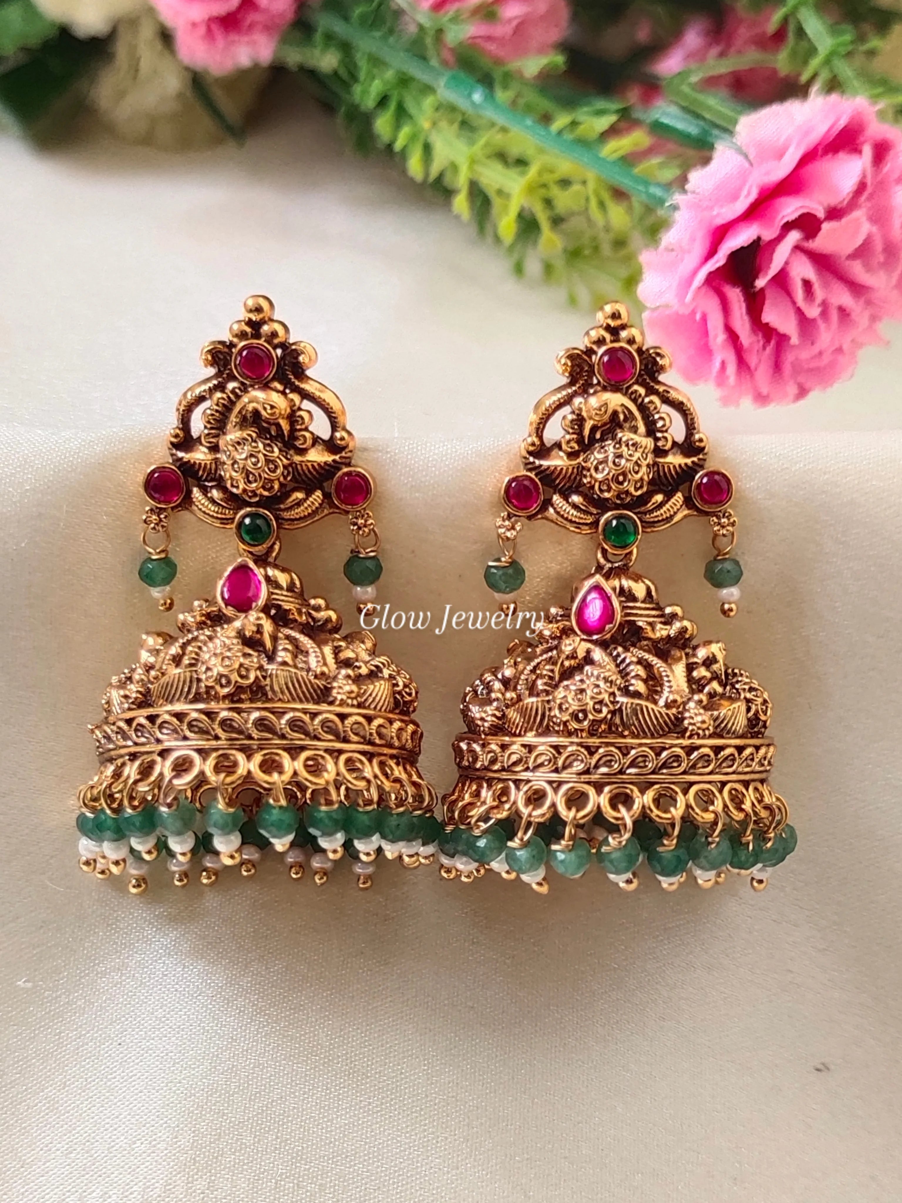 Premium Quality Gold Look Alike Peacock Jumka
