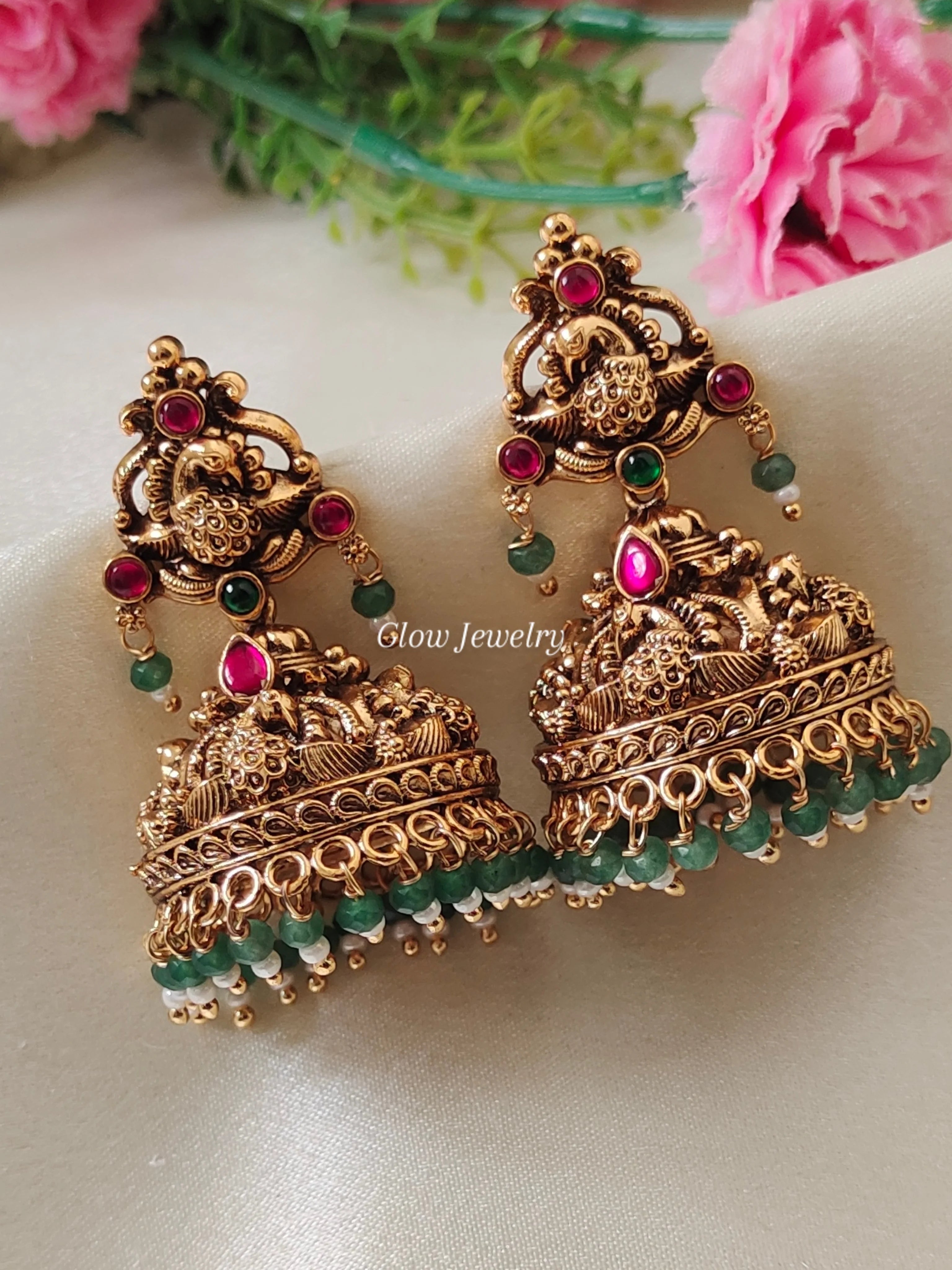 Premium Quality Gold Look Alike Peacock Jumka