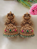 Premium Quality Gold Look Alike Lakshmi Peacock Jumka