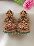 Premium Quality Gold Look Alike Lakshmi Peacock Jumka