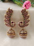 Premium Quality Kemp Stone Peacock Ear Cuff Jumka