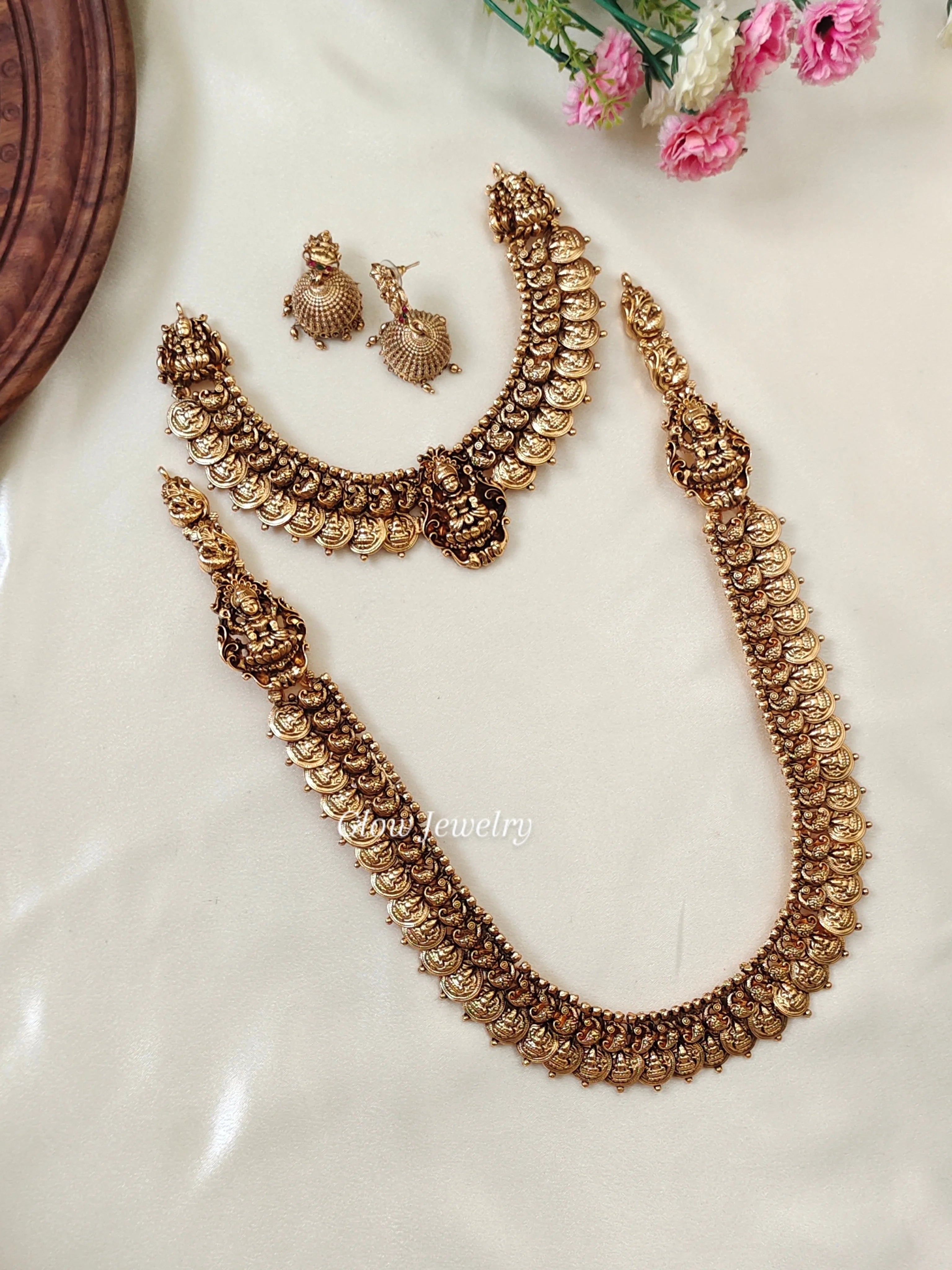 Premium Quality Antique Lakshmi Coin Semi Bridal Set