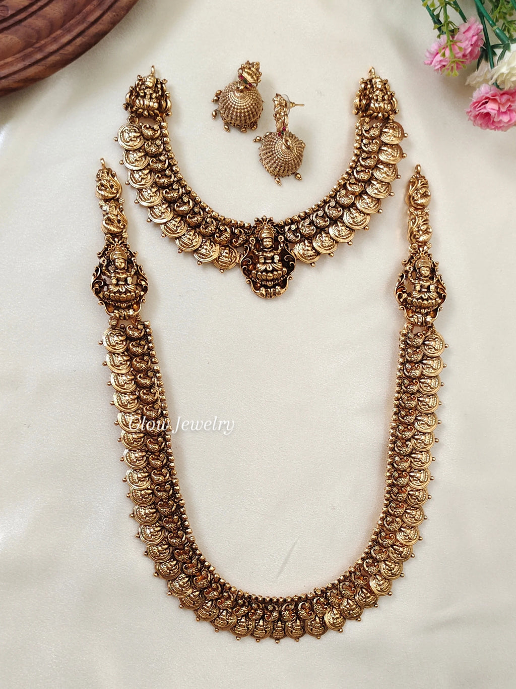 Premium Quality Antique Lakshmi Coin Semi Bridal Set