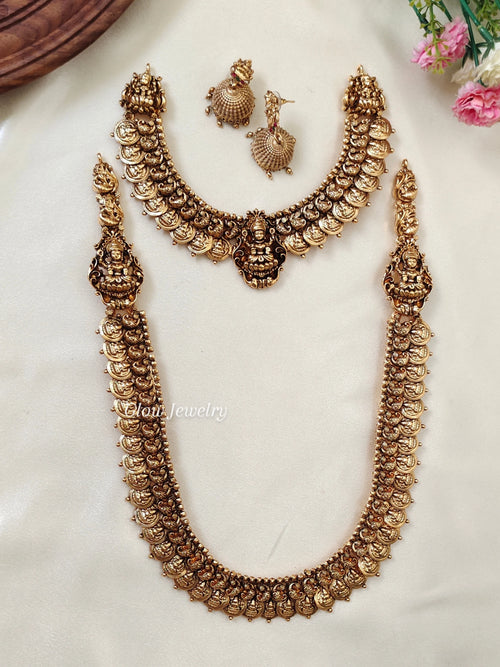 Premium Quality Antique Lakshmi Coin Semi Bridal Set