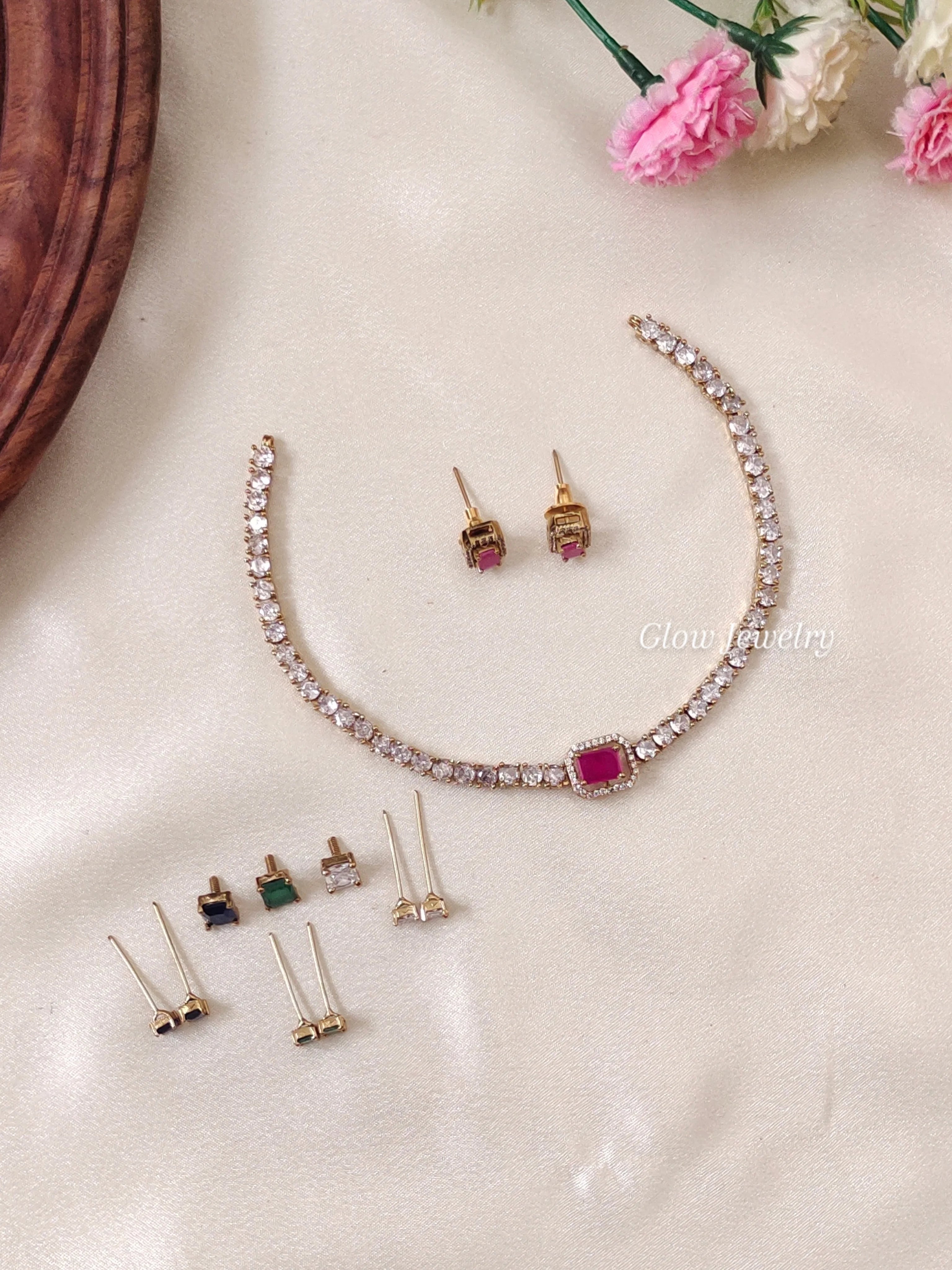 Premium Quality Interchangeable 4 in 1 AD Stone Necklace