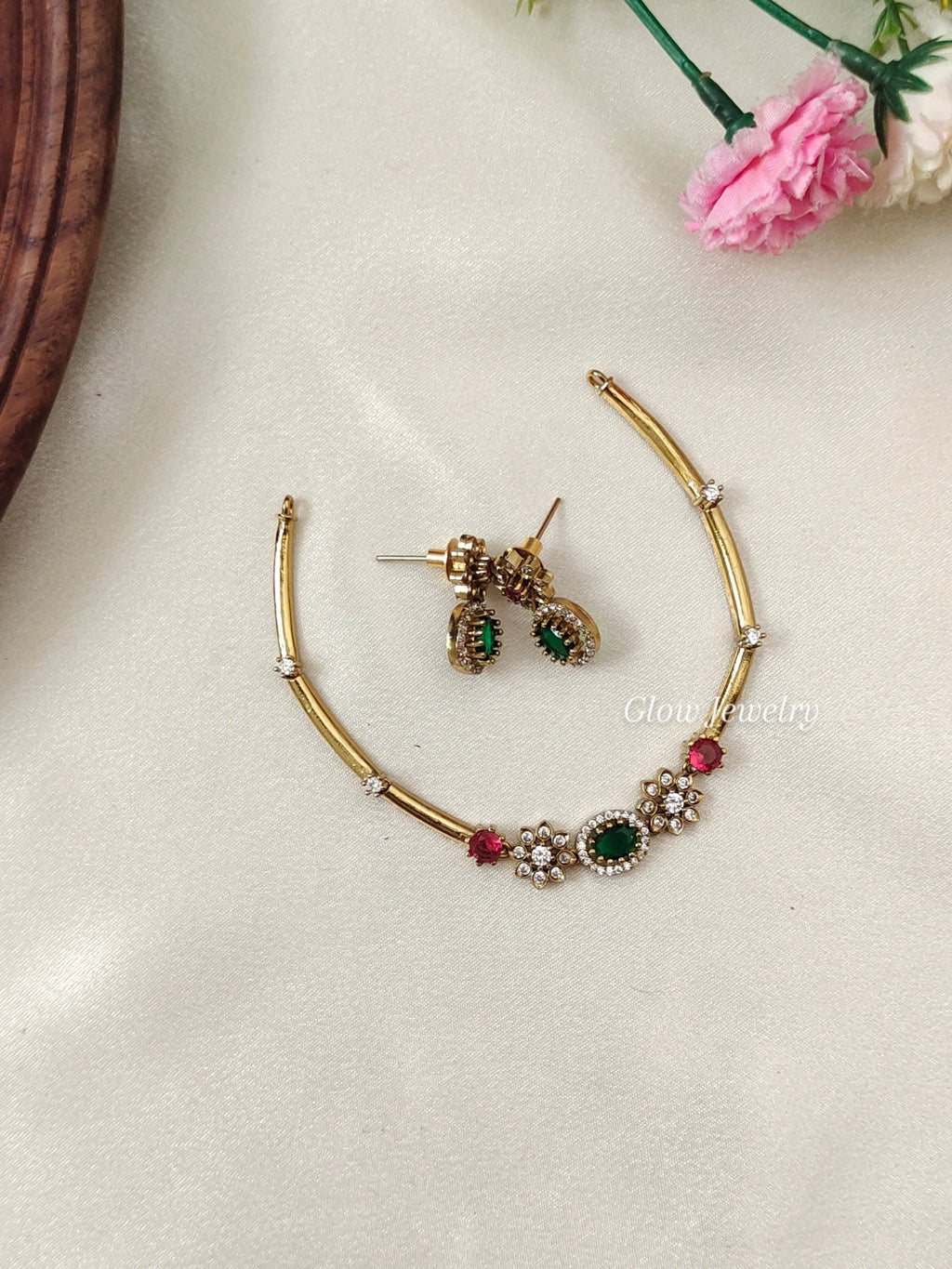 Premium Quality AD Stone Hasli Necklace