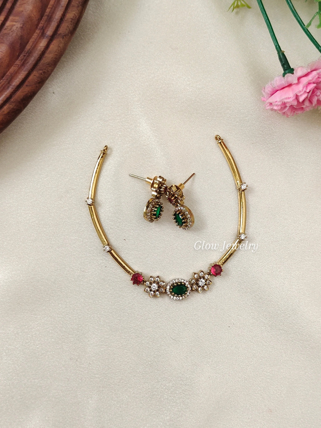 Premium Quality AD Stone Hasli Necklace
