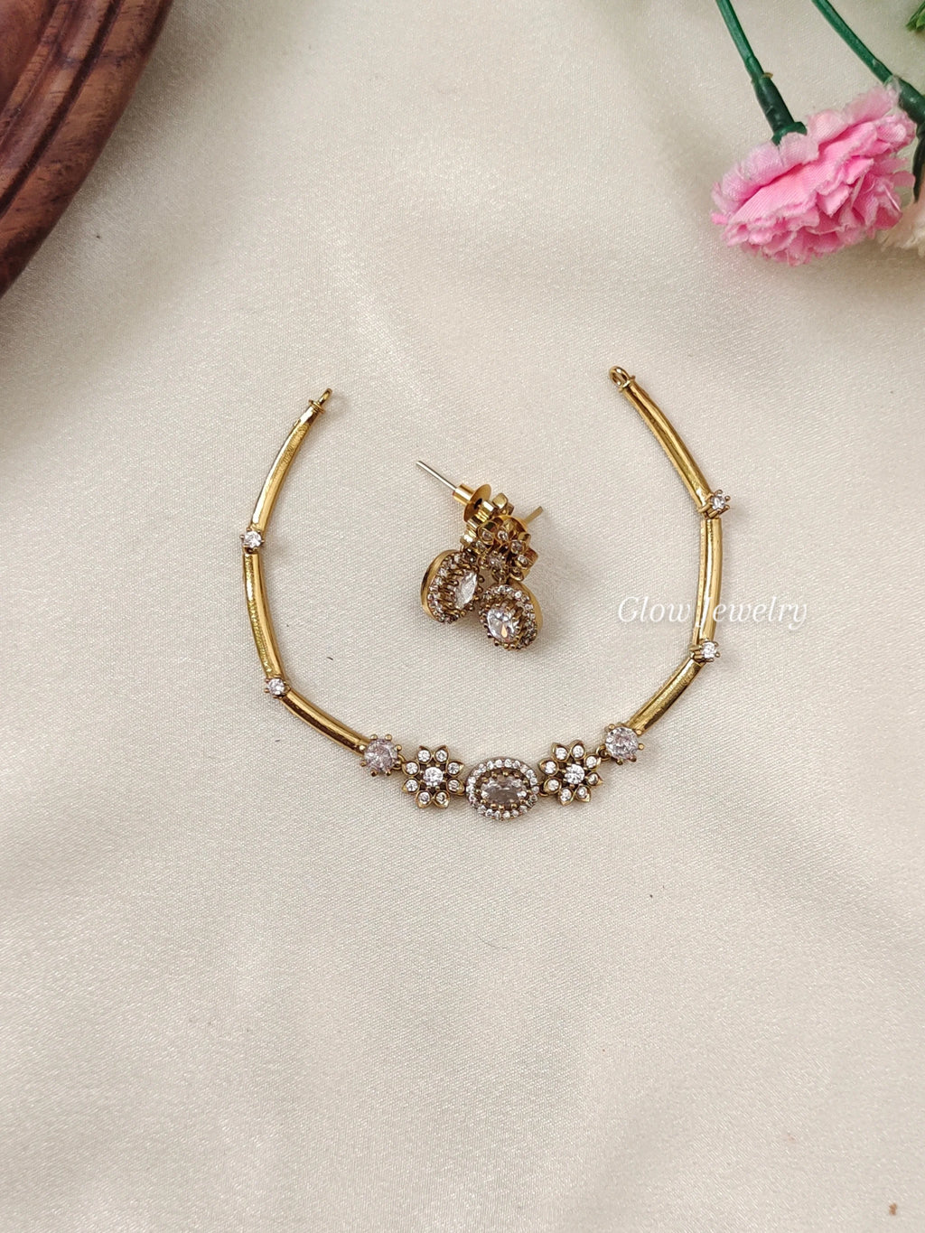 Premium Quality AD Stone Hasli Necklace