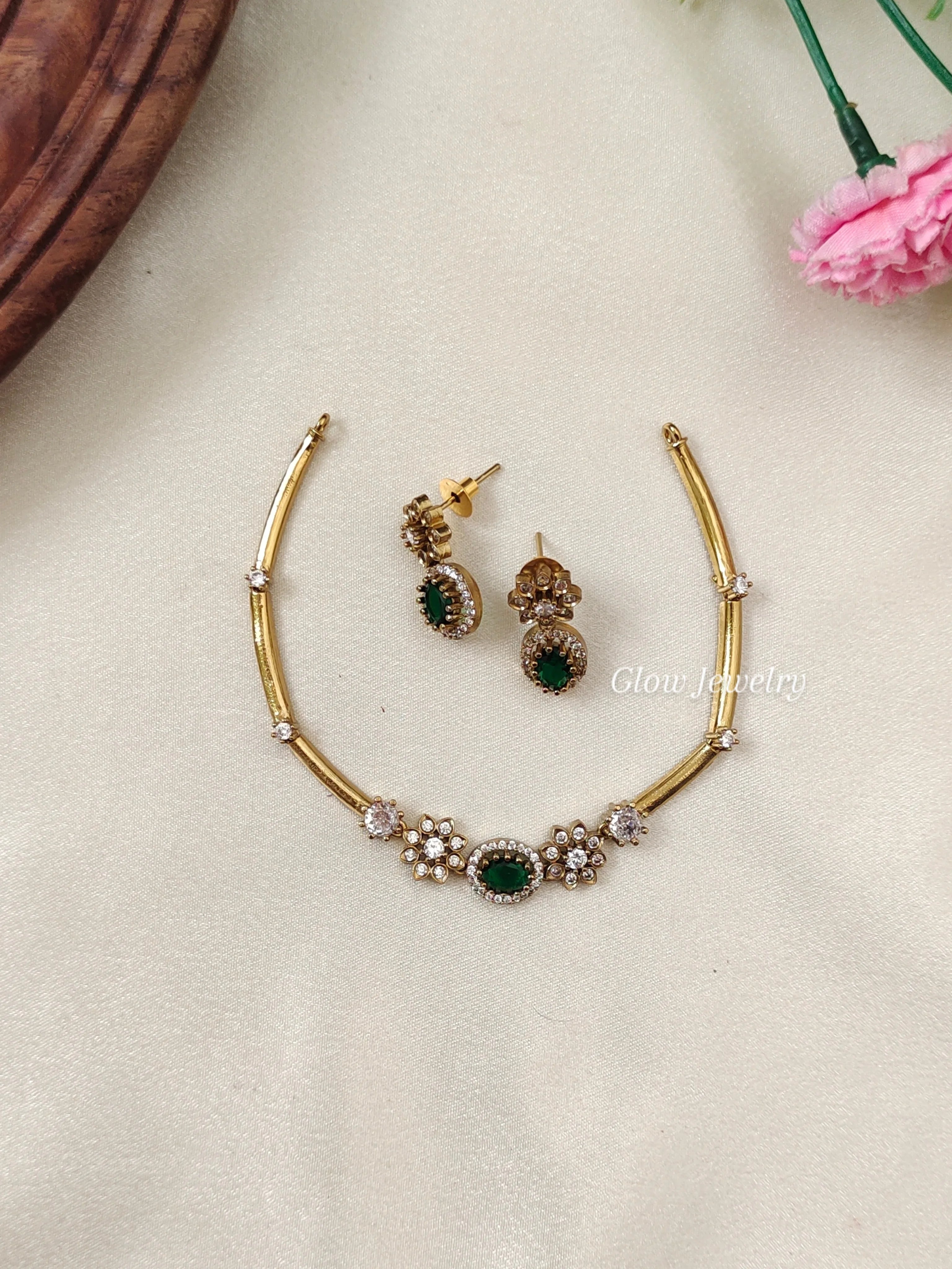Premium Quality AD Stone Hasli Necklace