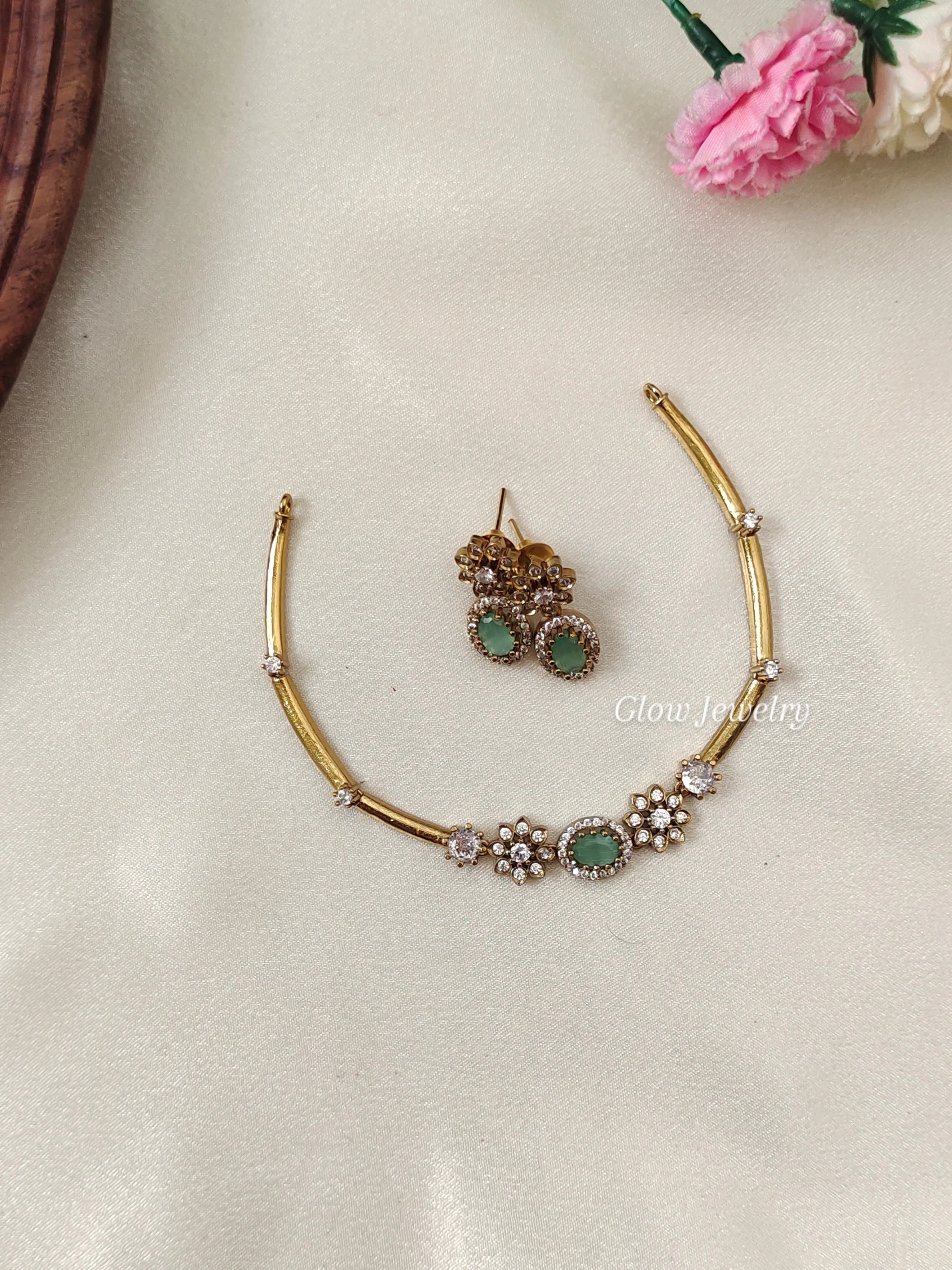 Premium Quality AD Stone Hasli Necklace