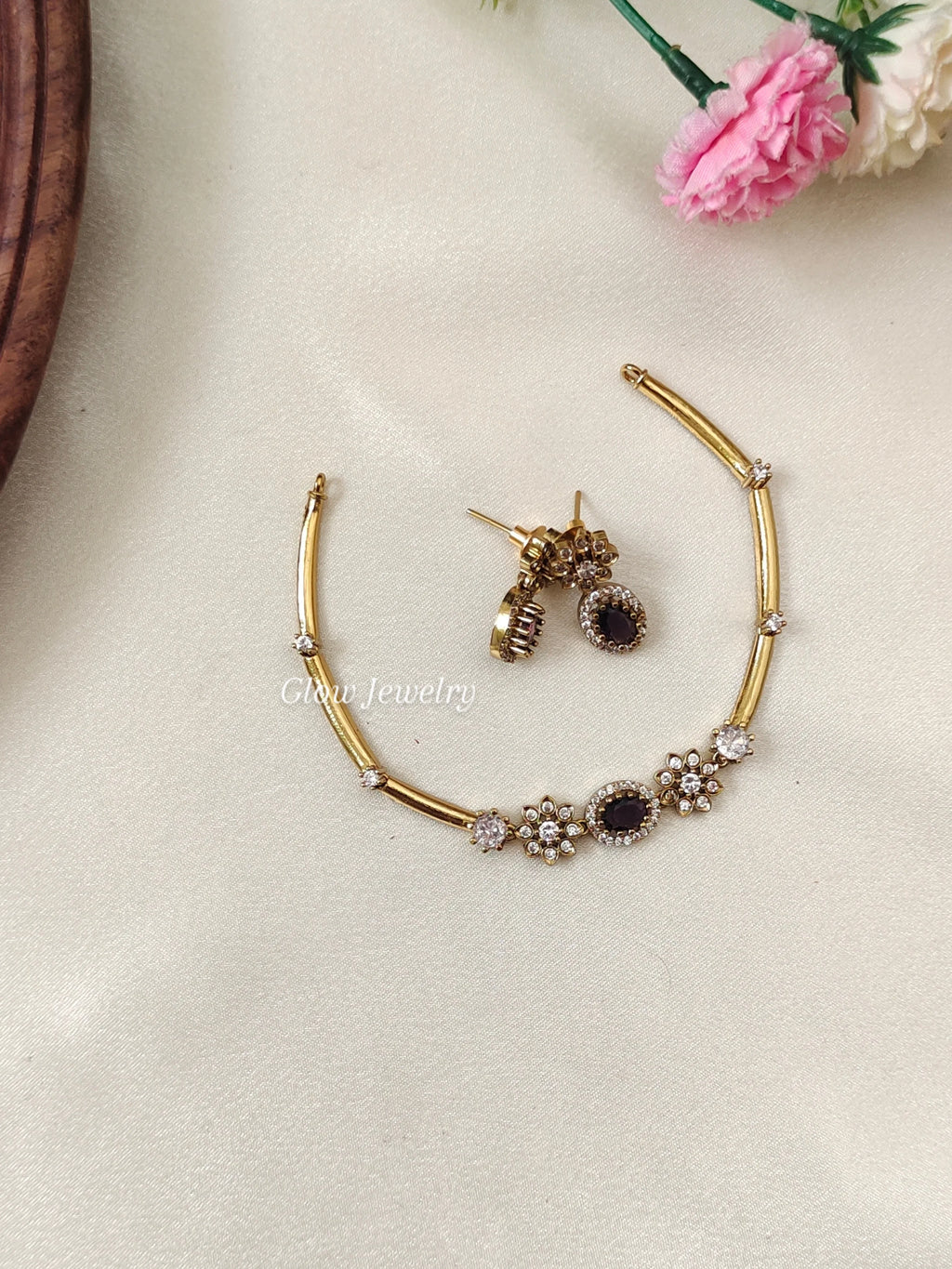 Premium Quality AD Stone Hasli Necklace