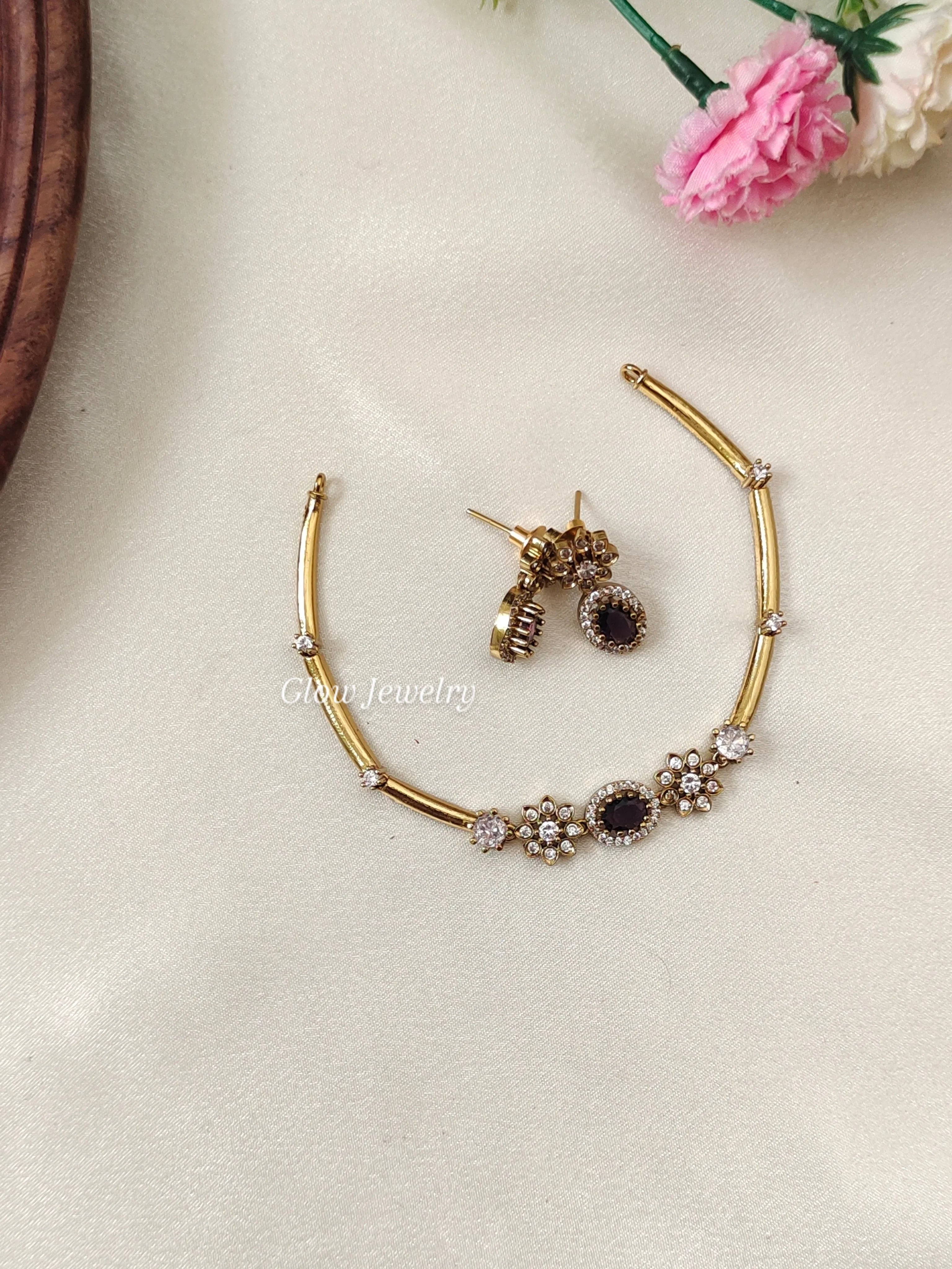 Premium Quality AD Stone Hasli Necklace