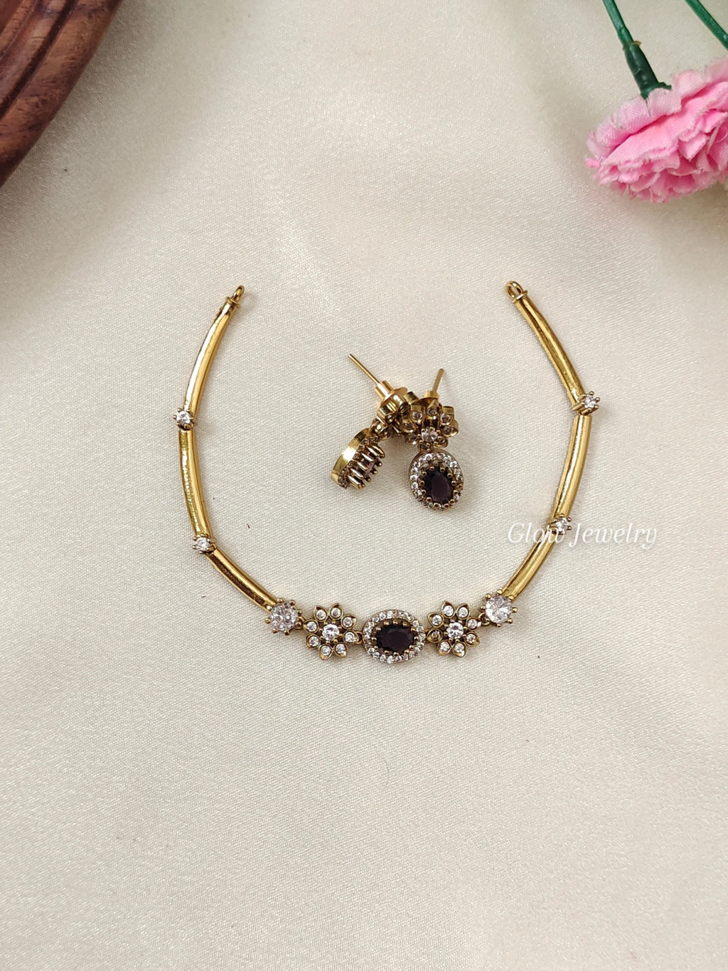Premium Quality AD Stone Hasli Necklace