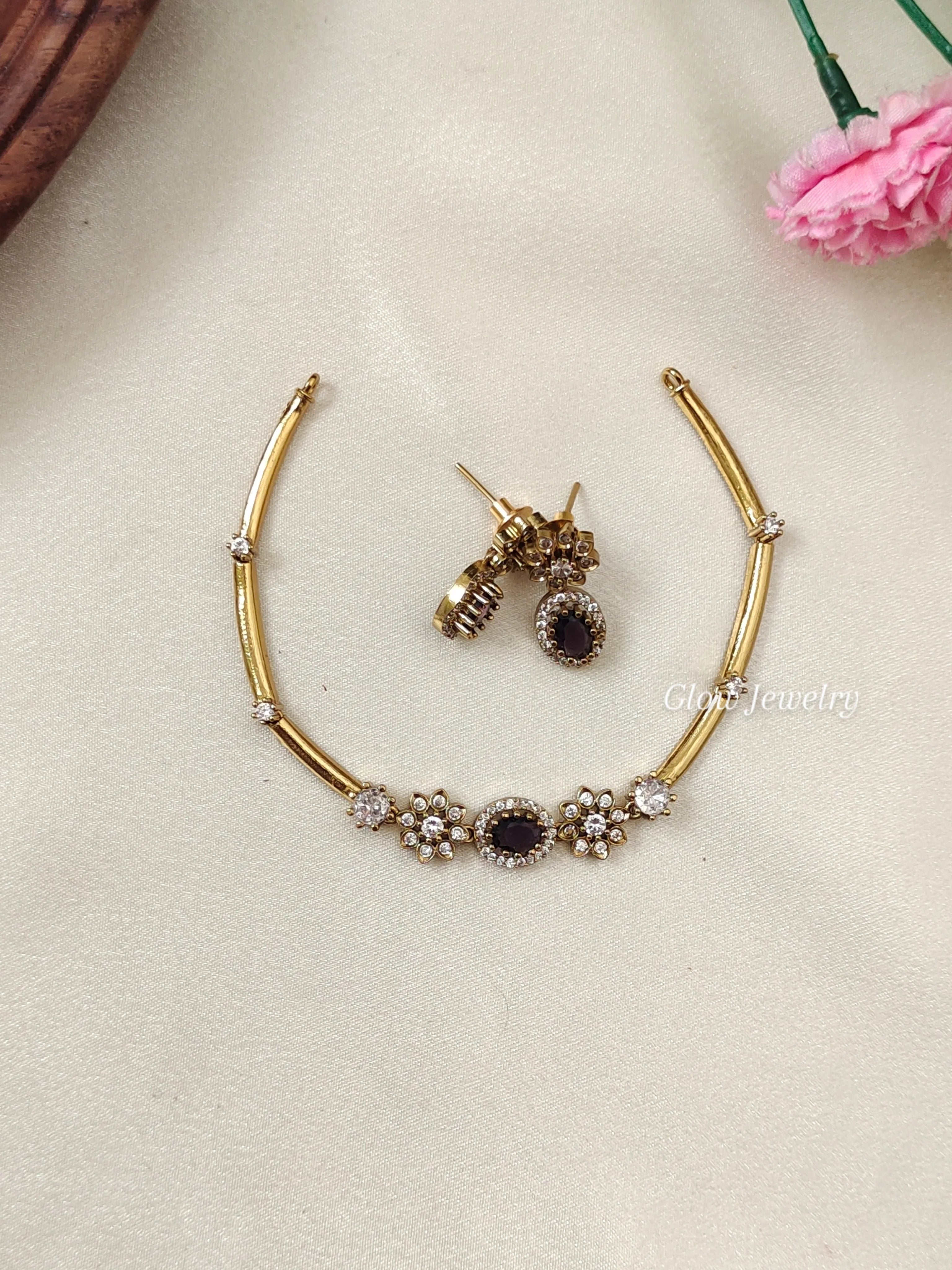 Premium Quality AD Stone Hasli Necklace