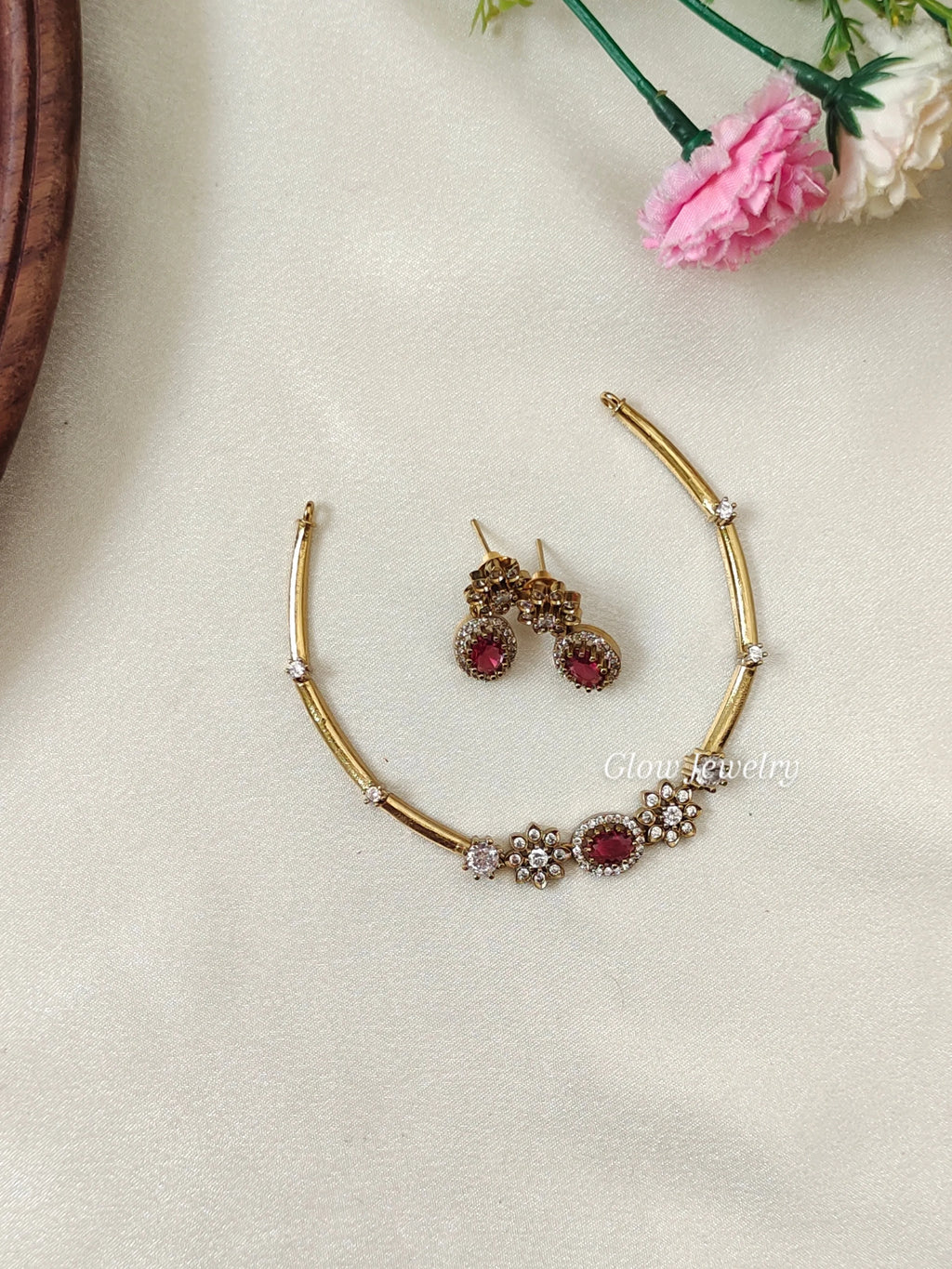 Premium Quality AD Stone Hasli Necklace
