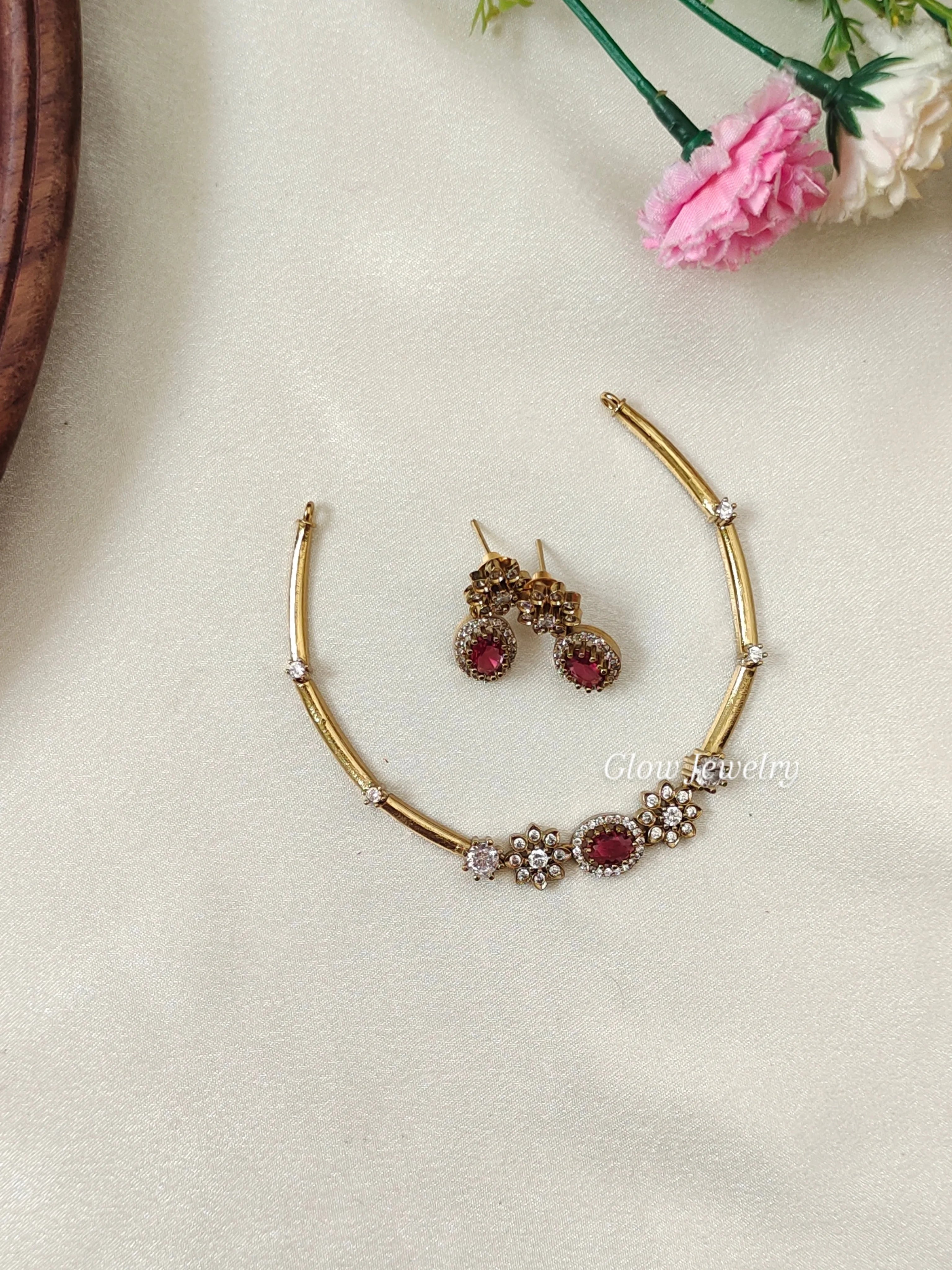 Premium Quality AD Stone Hasli Necklace