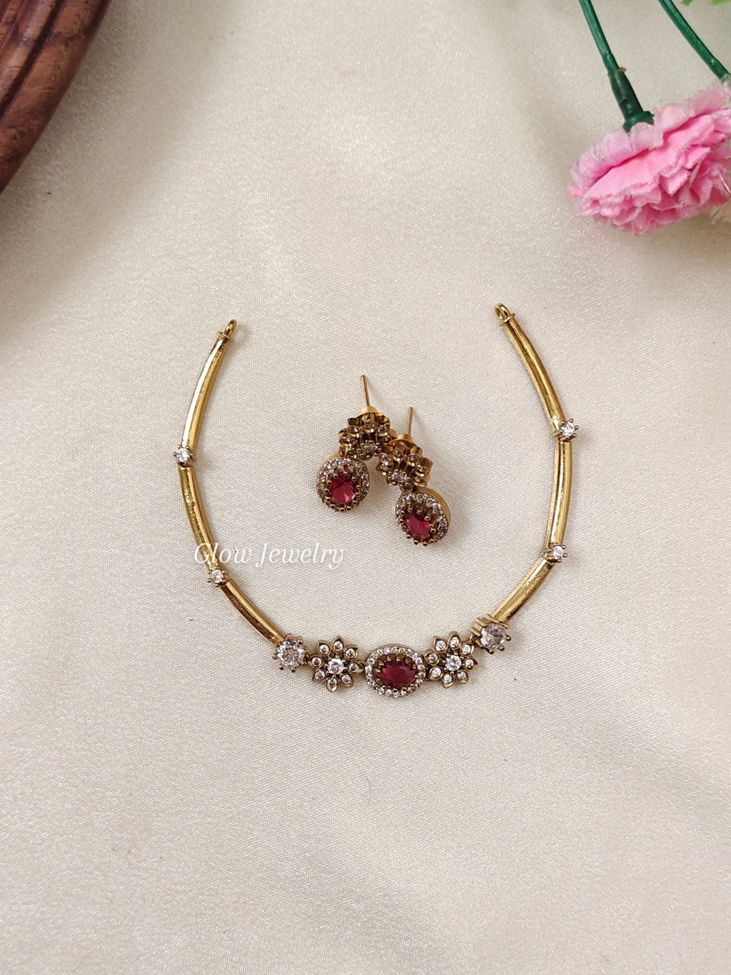 Premium Quality AD Stone Hasli Necklace