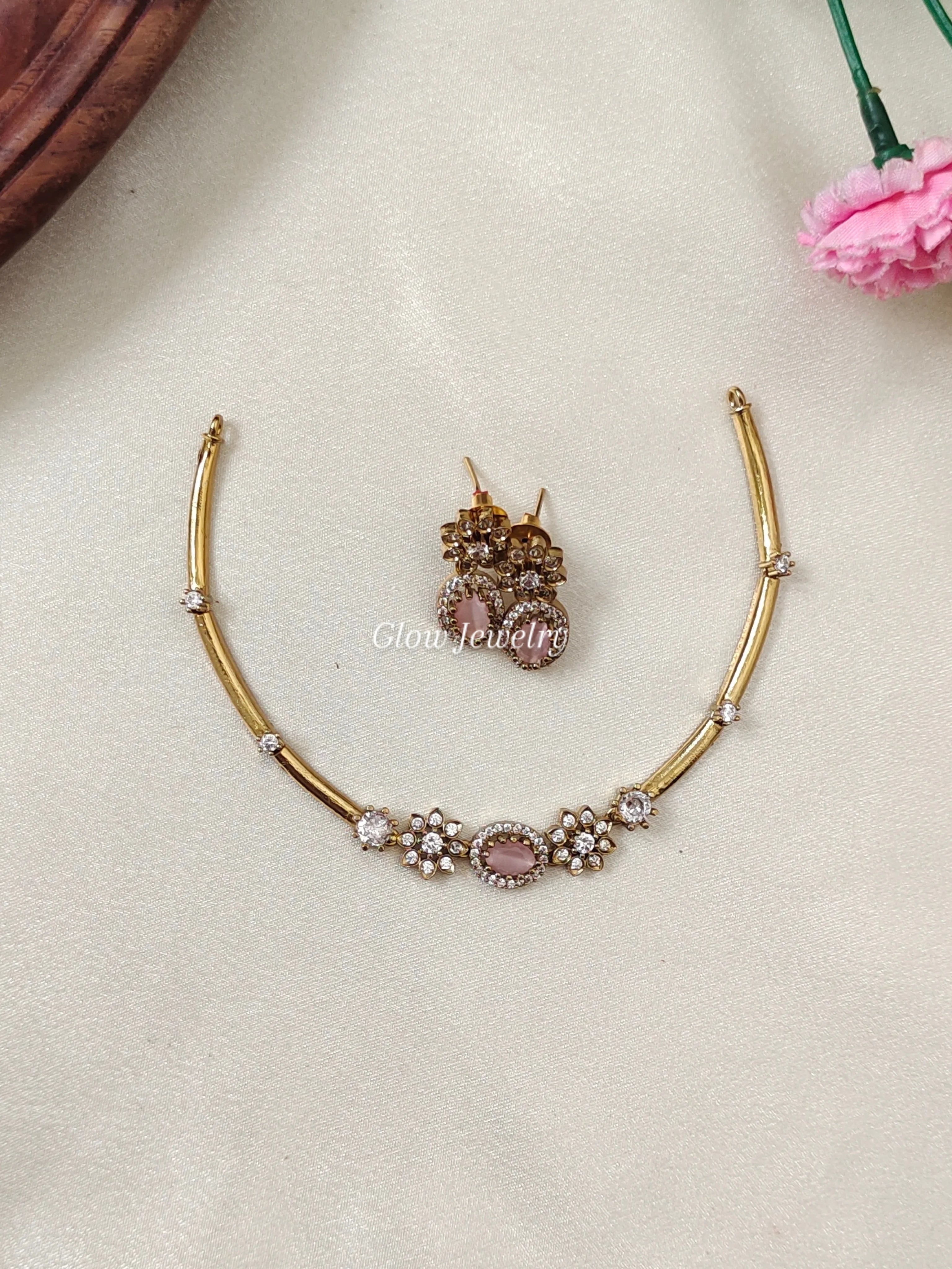 Premium Quality AD Stone Hasli Necklace