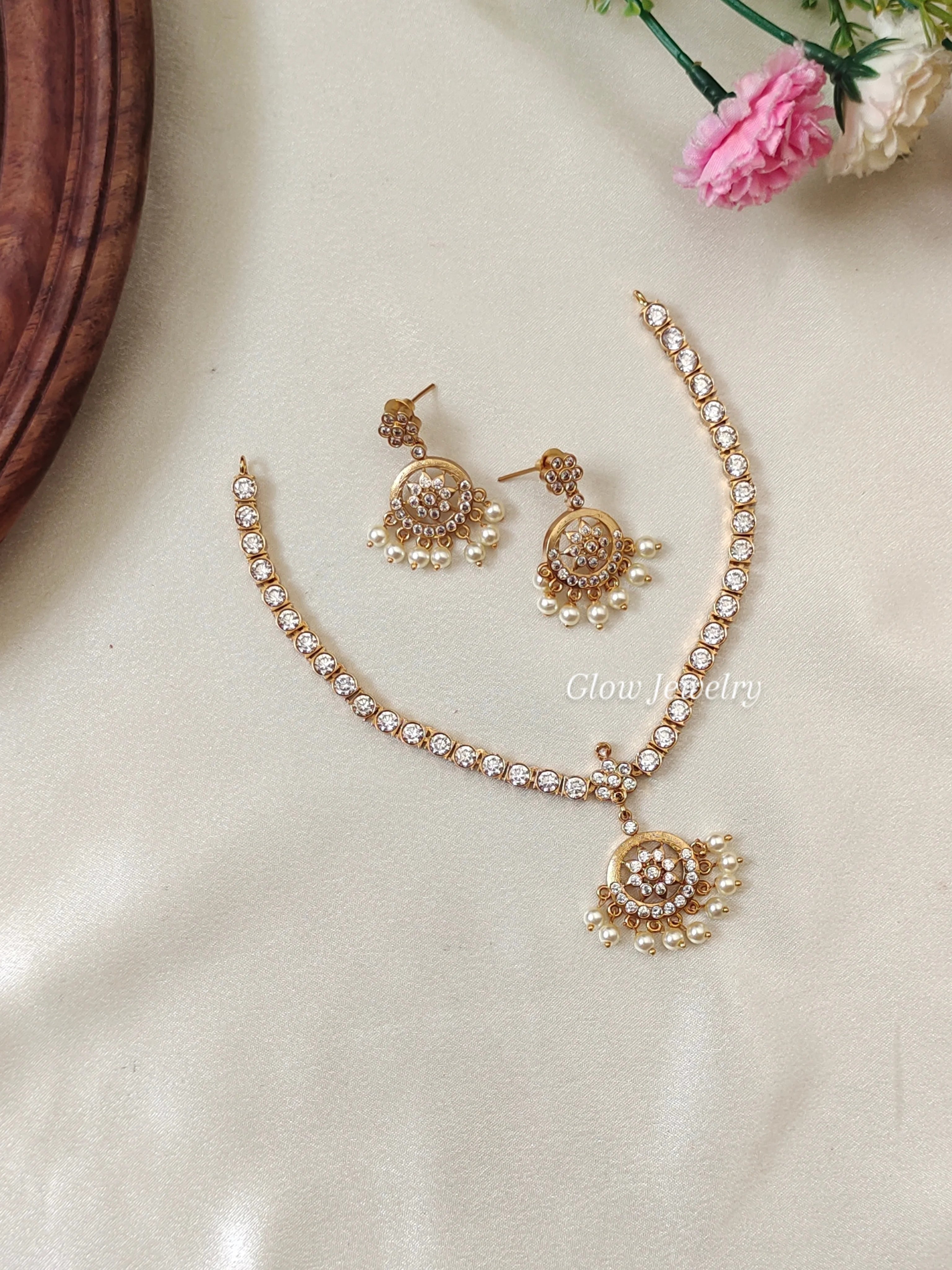 Premium Quality AD Stone Attigai Necklace