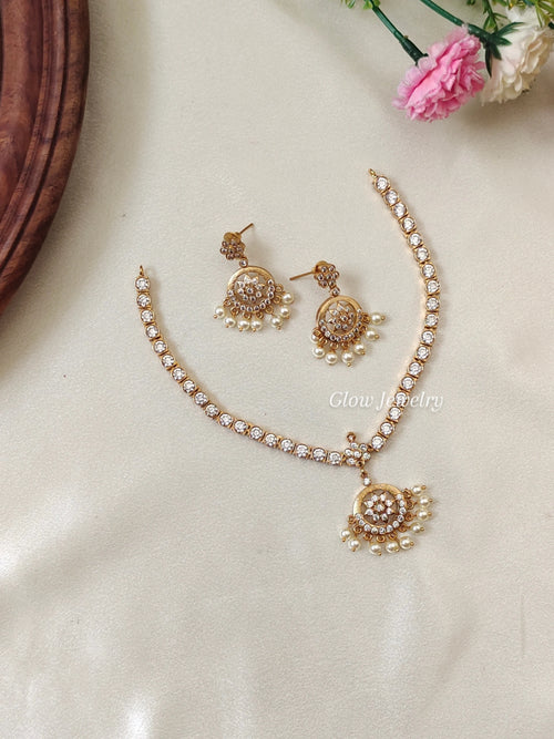 Premium Quality AD Stone Attigai Necklace
