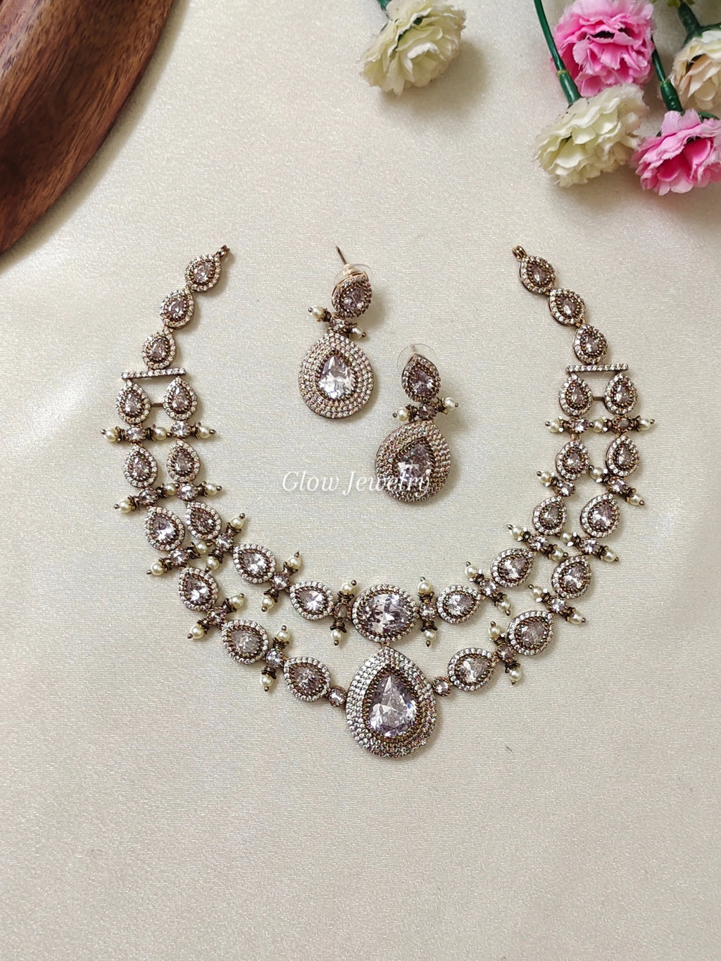 Premium Quality Bridal 2 Layer Victorian Necklace