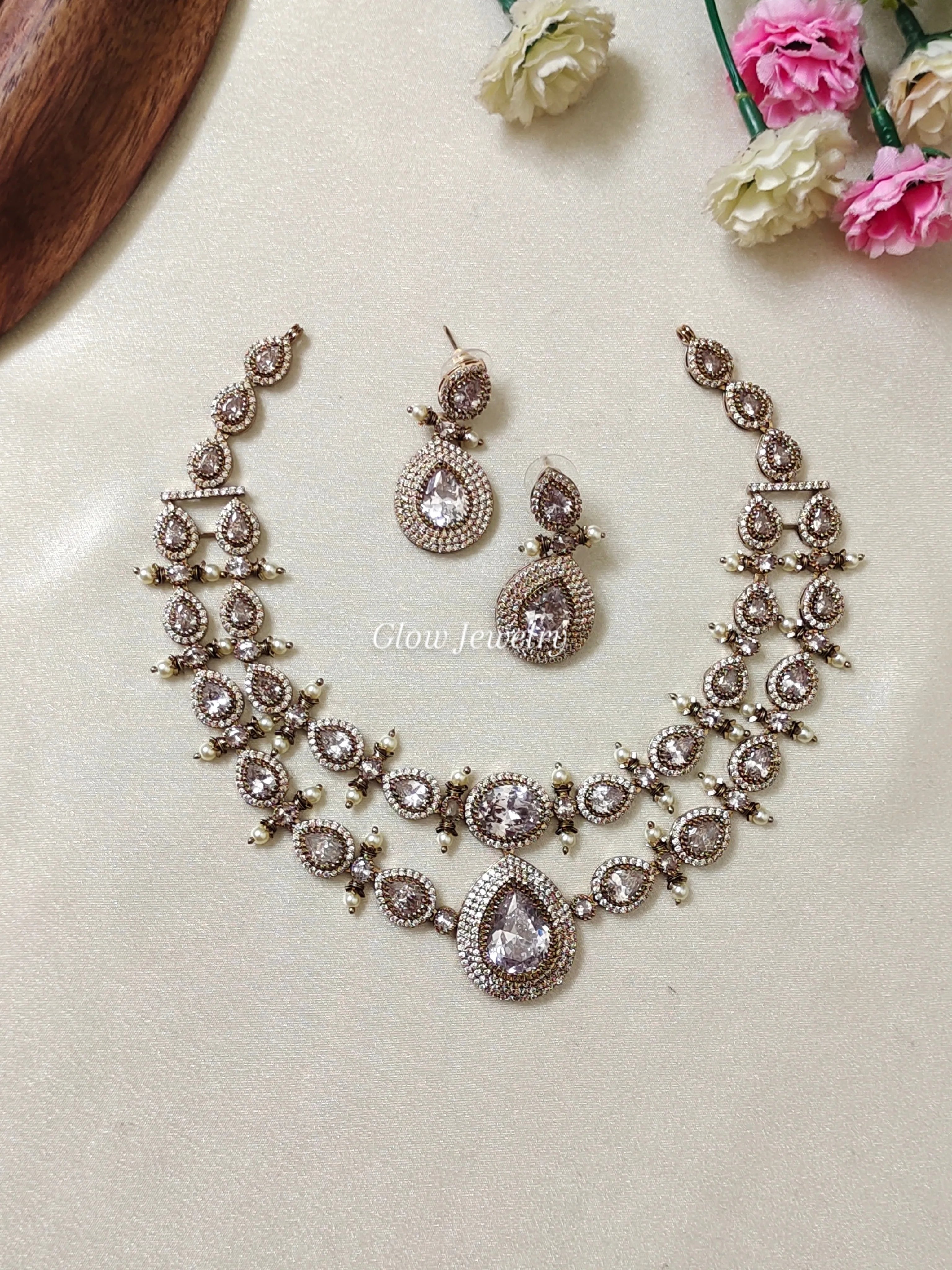 Premium Quality Bridal 2 Layer Victorian Necklace