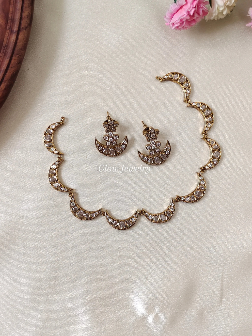 Premium Quality Half Moon AD Stone Necklace