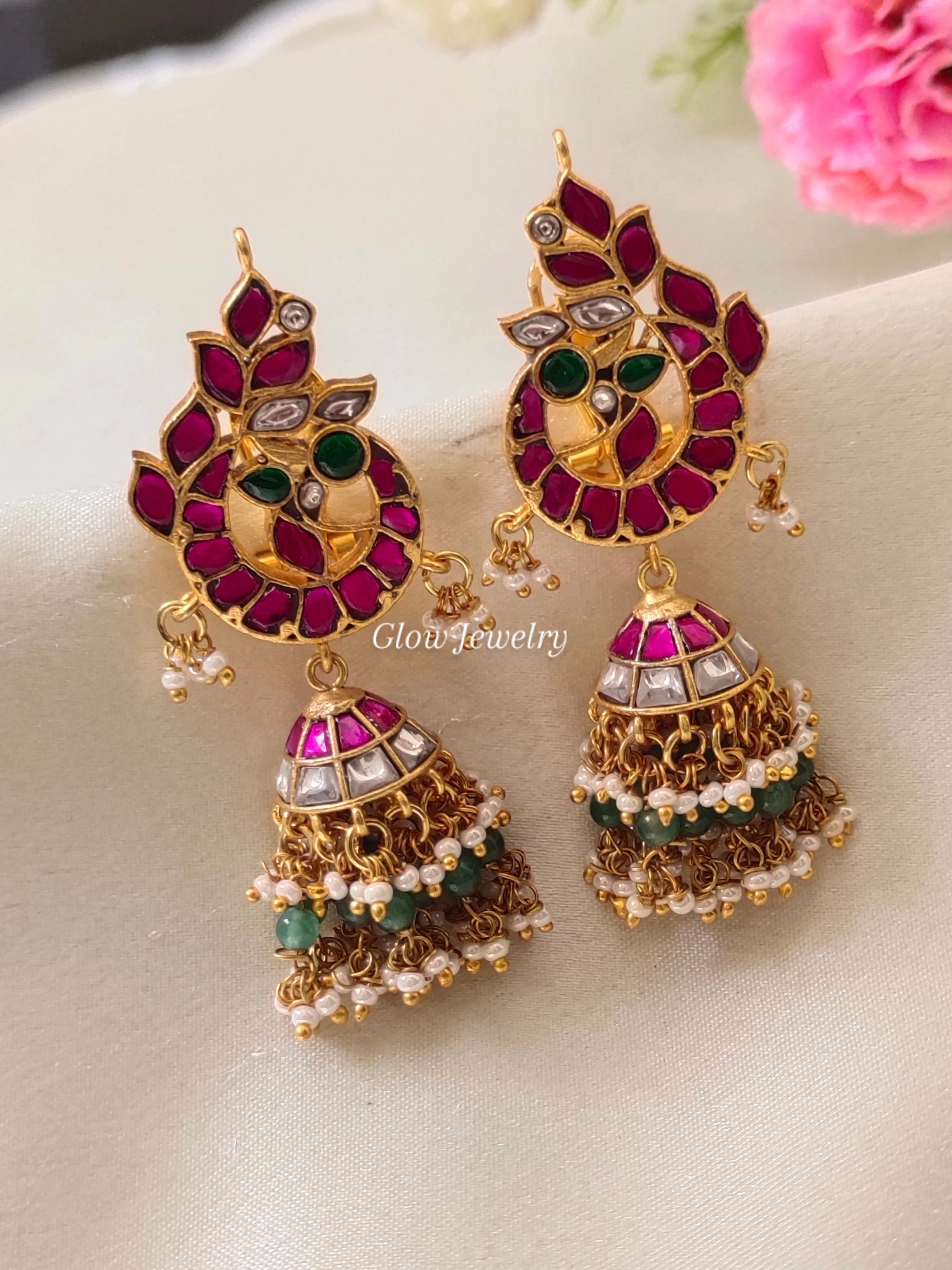Premium Quality Gold Look Alike Jadau Jumka