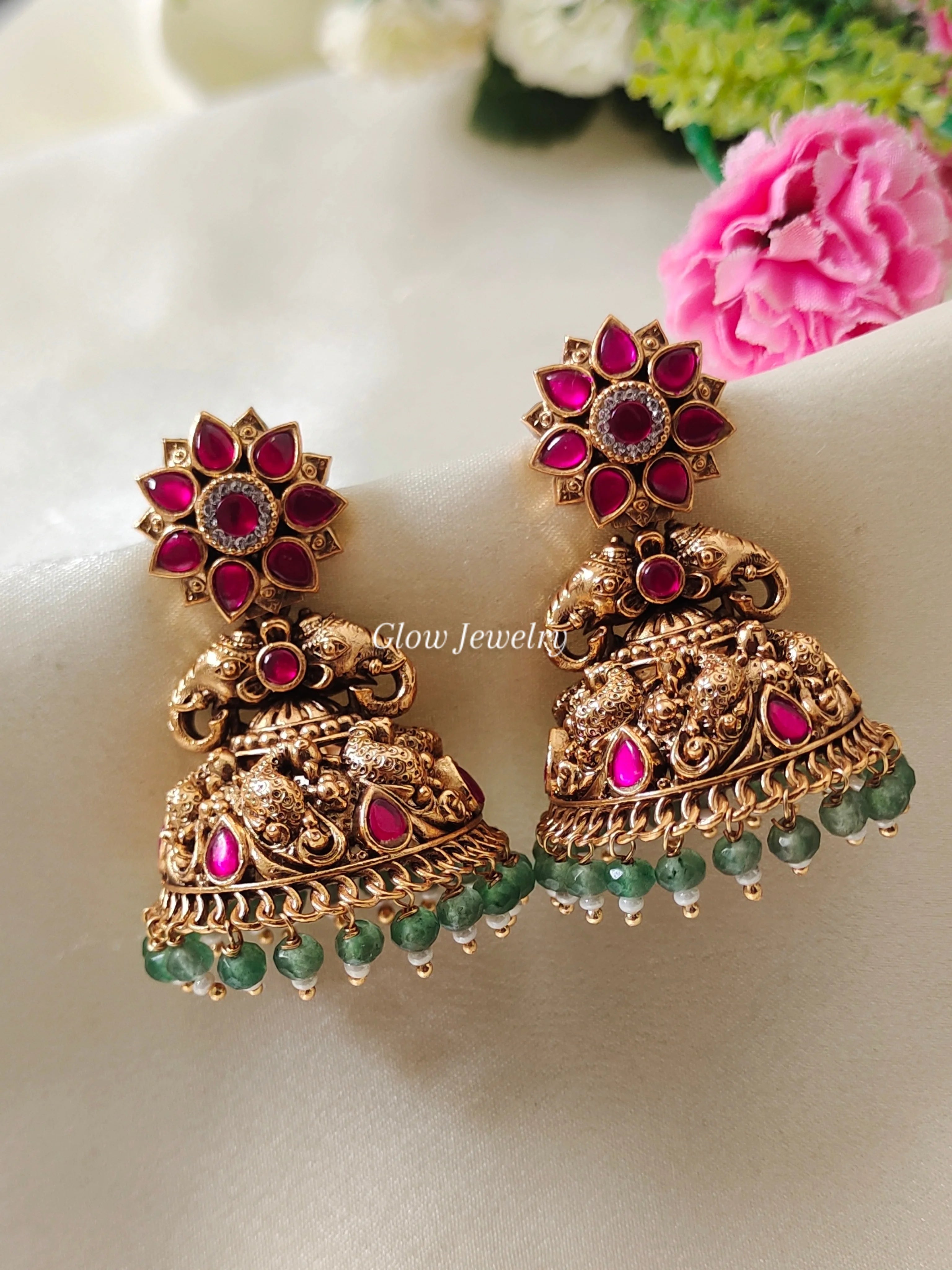 Premium Quality Bridal Peacock Design Jadau Jumka