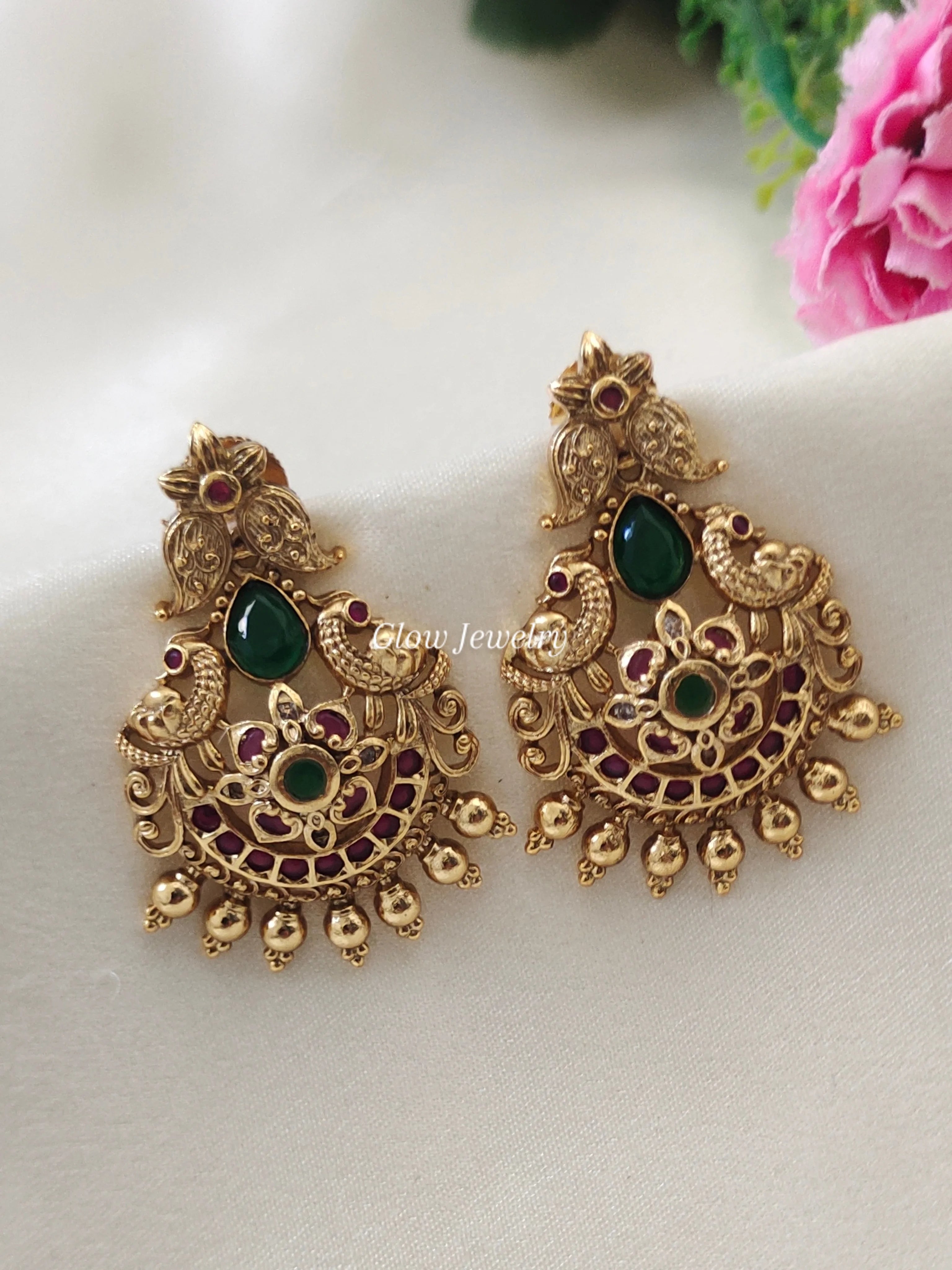 Premium Quality Gold Finish Peacock Chandbali
