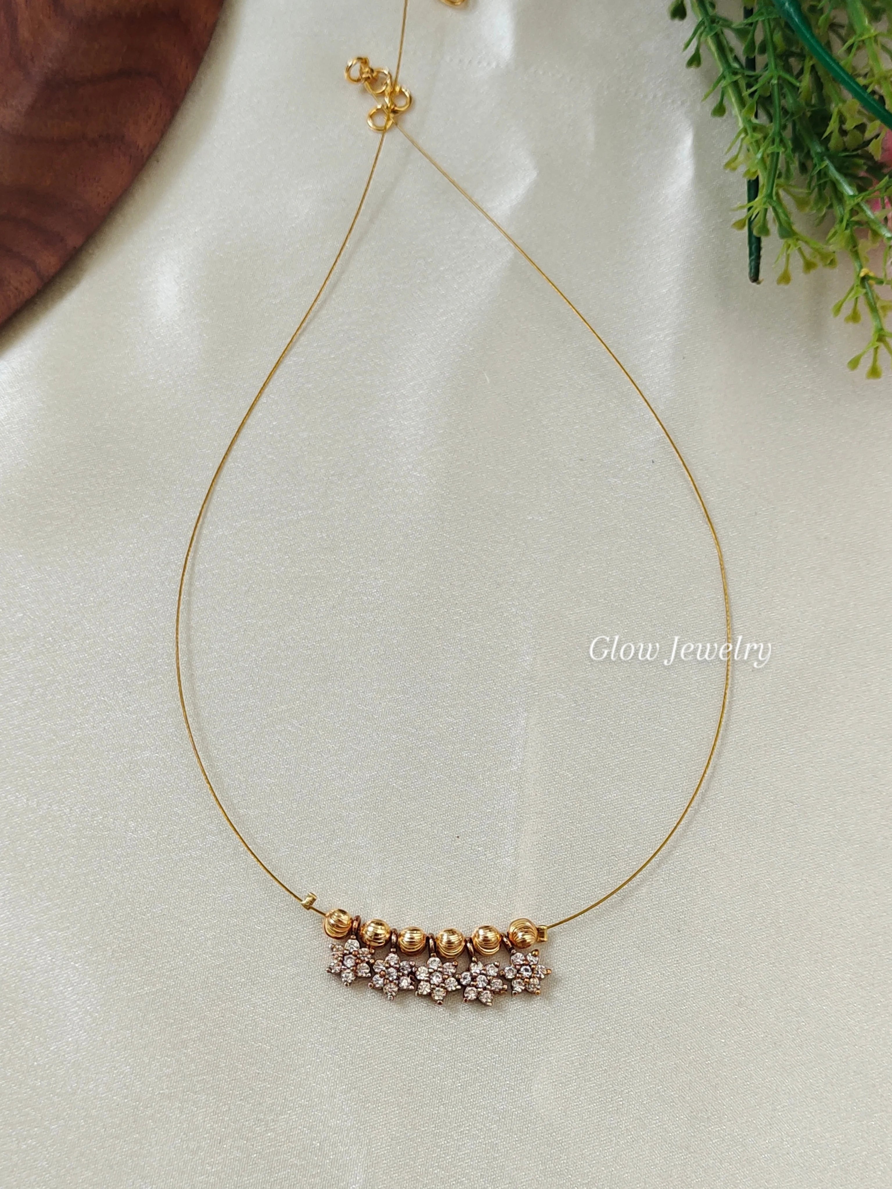 Premium Quality AD Stone Star Invisible Necklace