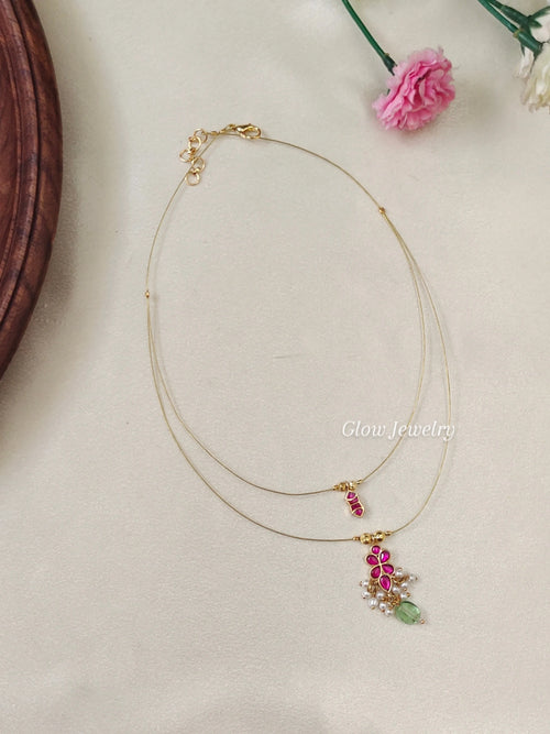 Premium Quality 2 Layer Jadau Invisible Necklace