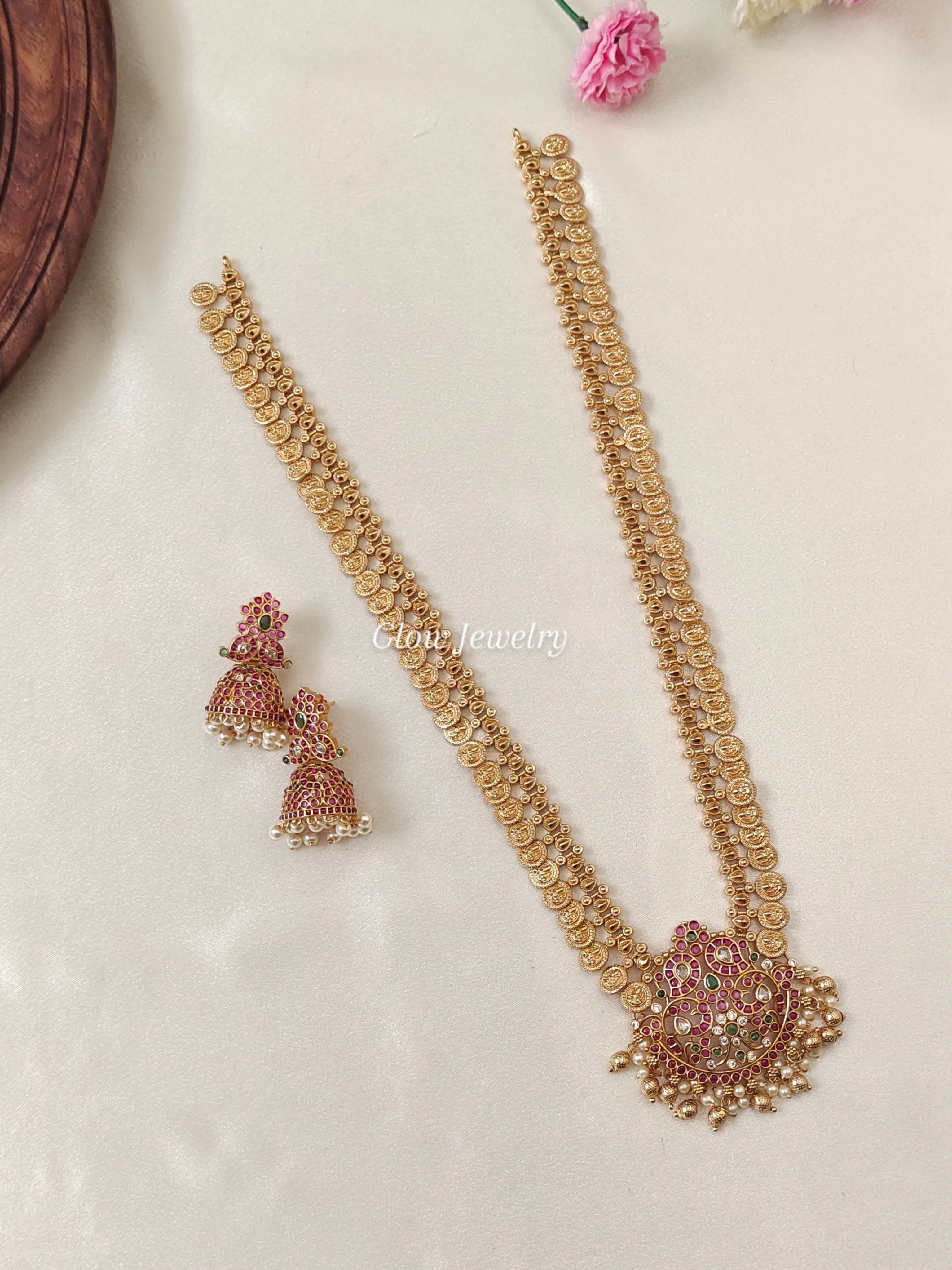 Premium Quality Gold Finish Lakshmi Kasu Haram