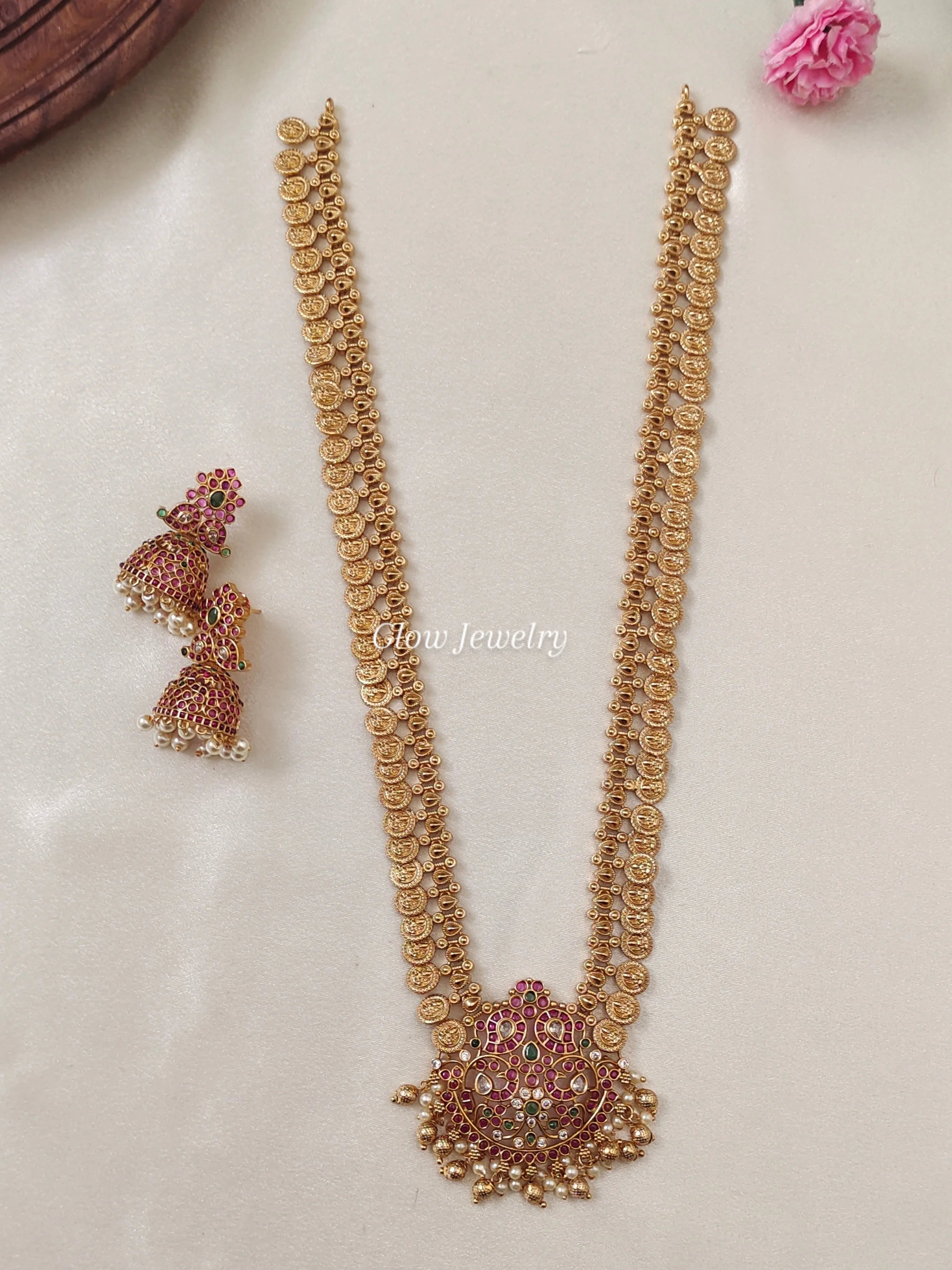 Premium Quality Gold Finish Lakshmi Kasu Haram