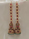 Premium Quality Jadau Bridal Lakshmi Jumka with Jadau Maatil