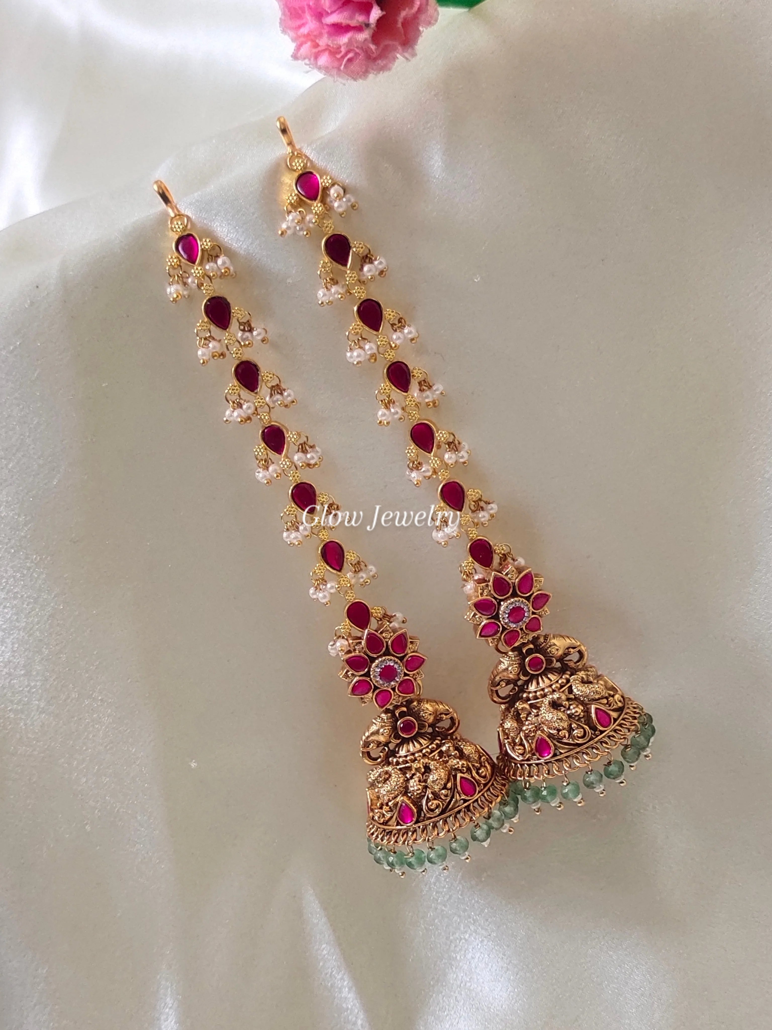 Premium Quality Jadau Bridal Jumka with Jadau Maatil