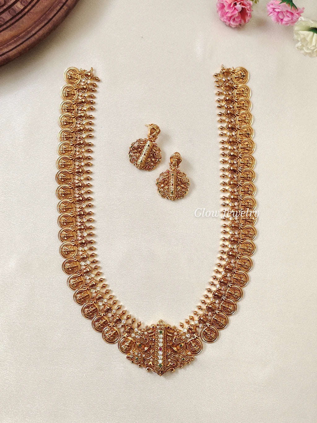 Premium Quality Yellow Gold Finish Kasu Haram