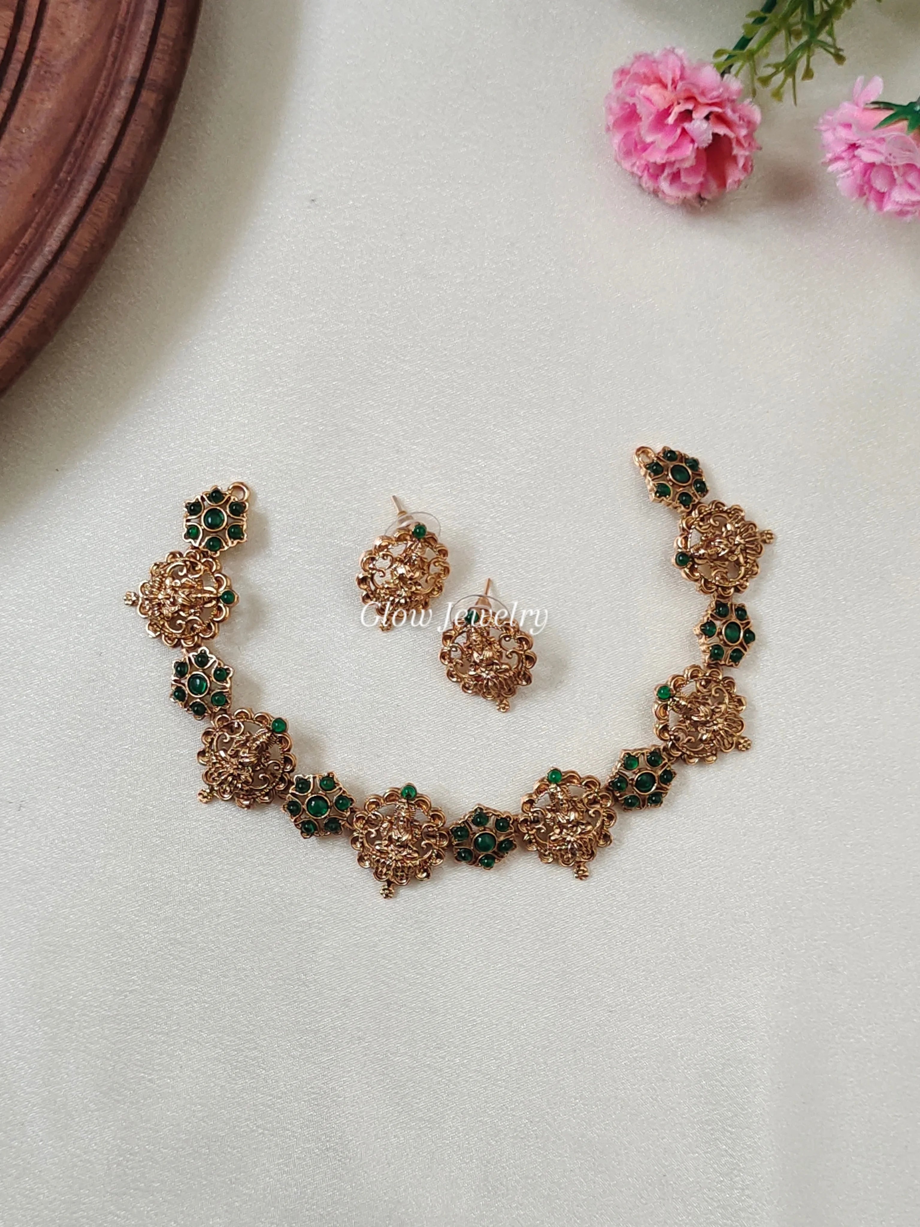 Premium Quality Lakshmi Floral Neckset