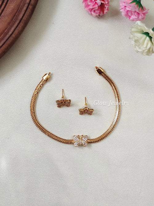 Premium Quality AD Stone Butterfly Neckset