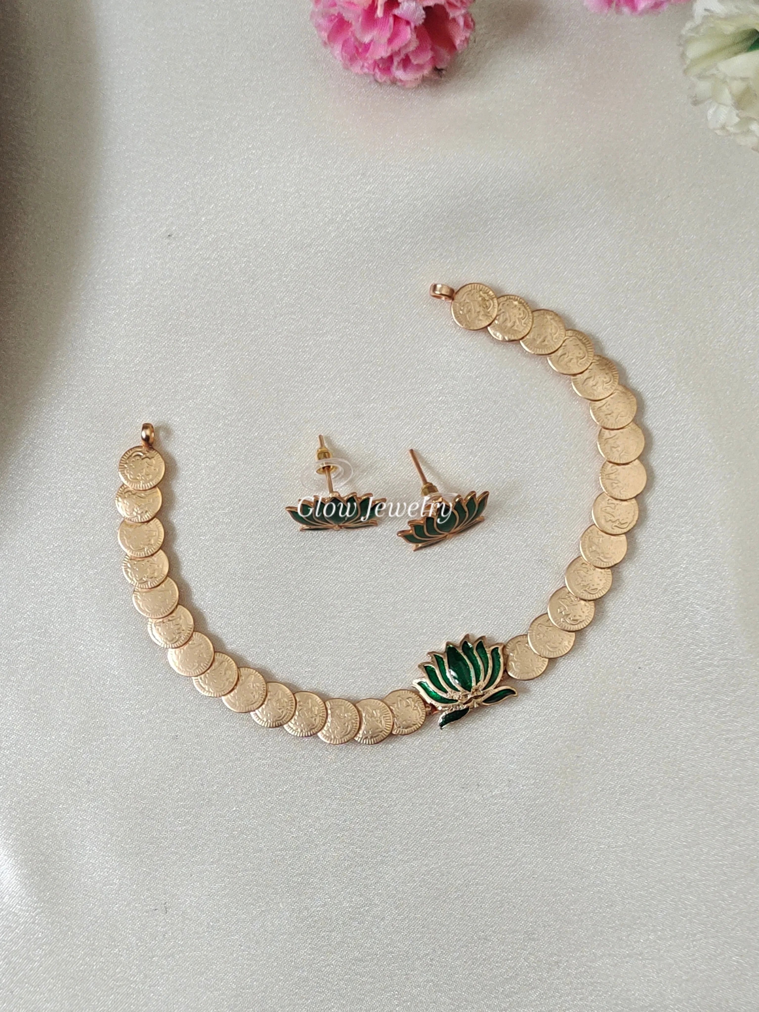 Premium Quality Coin Lotus Neckset